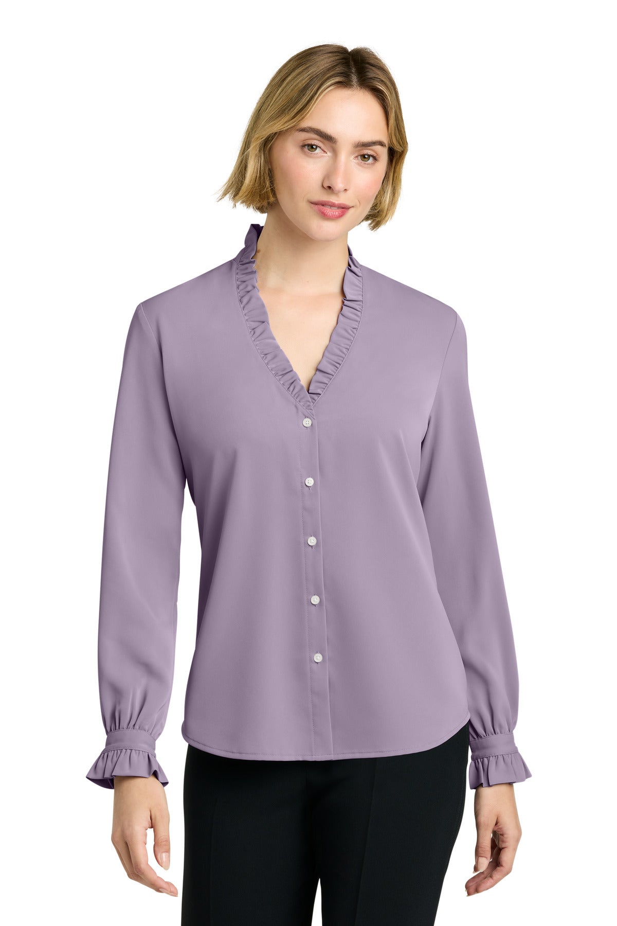 Brooks Brothers® Women's Long Sleeve Ruffle Collar Blouse BB18011