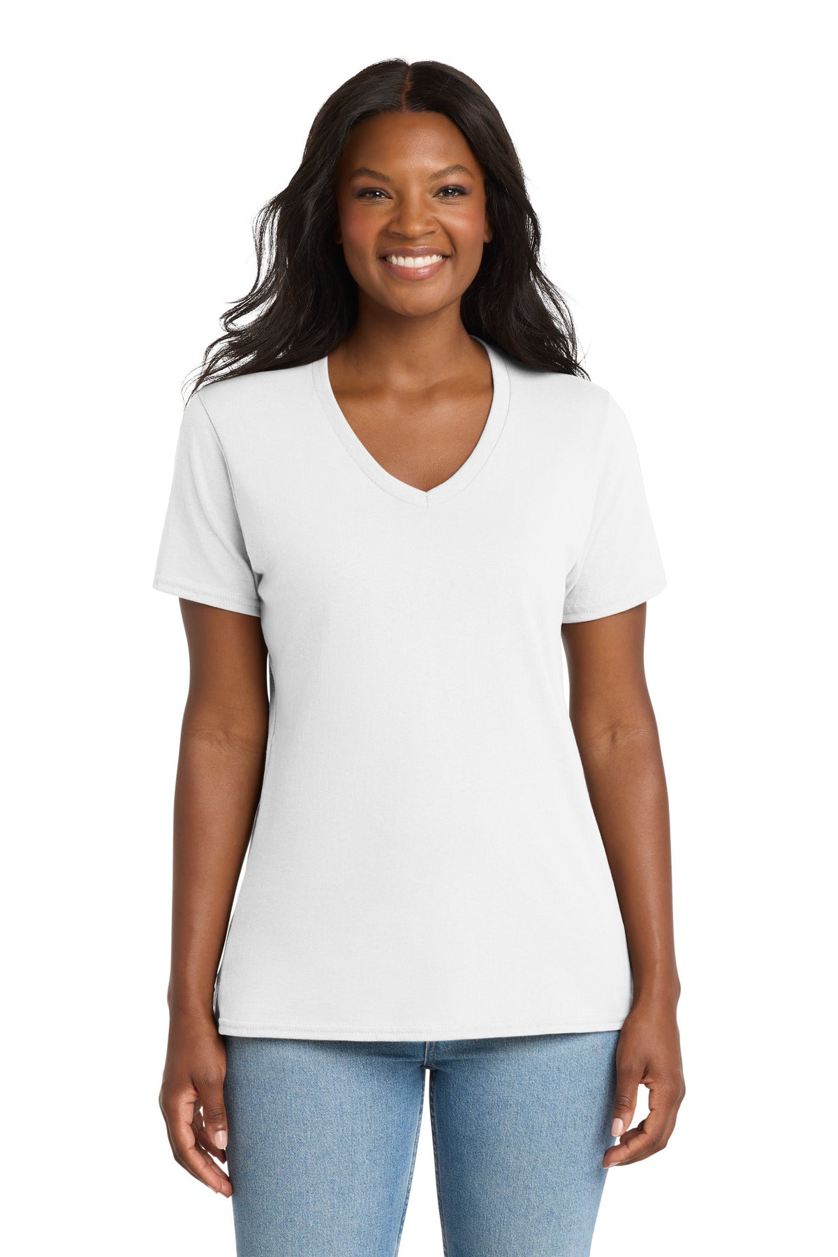 Port & Co™ Women's Core Cotton V-Neck Tee. LPC54V