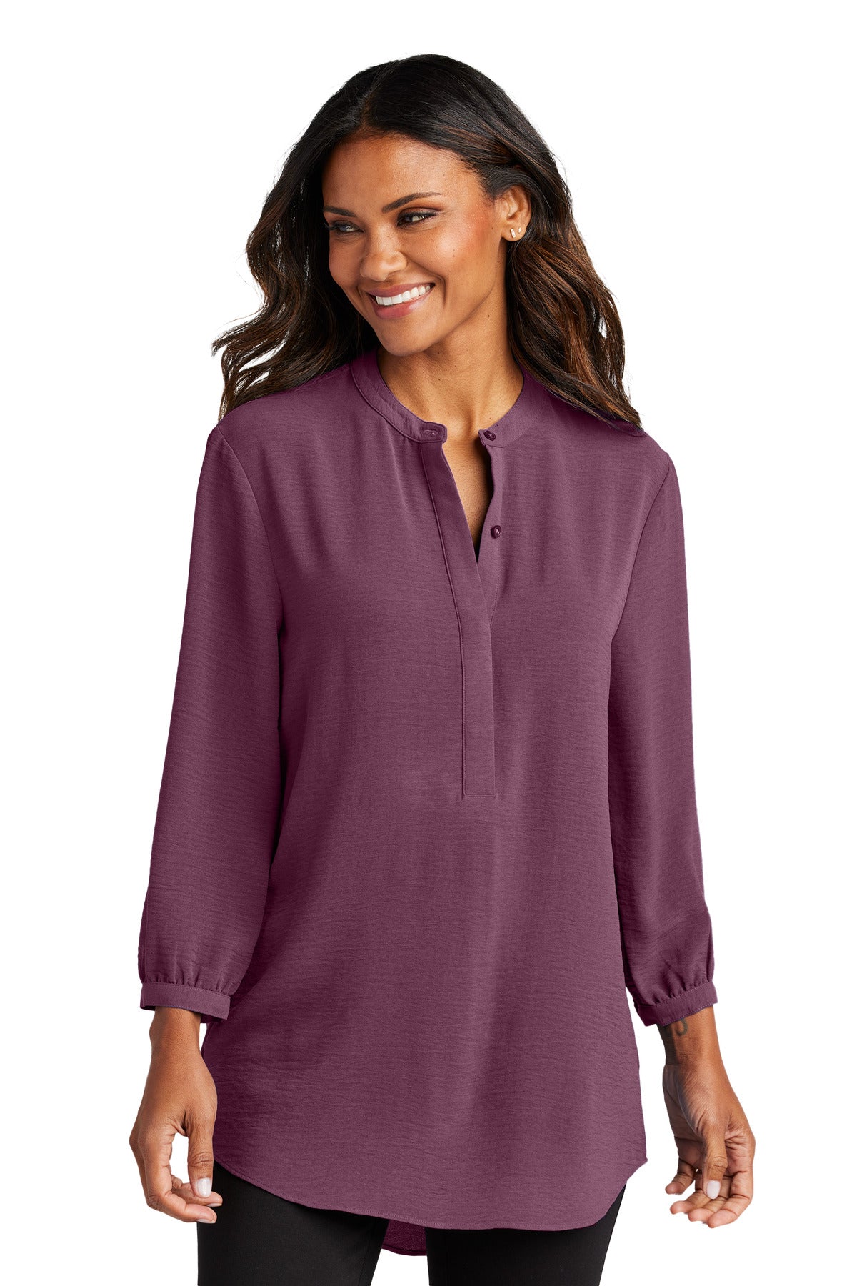 Port Authority® Women's 3/4-Sleeve Textured Crepe Tunic LW713
