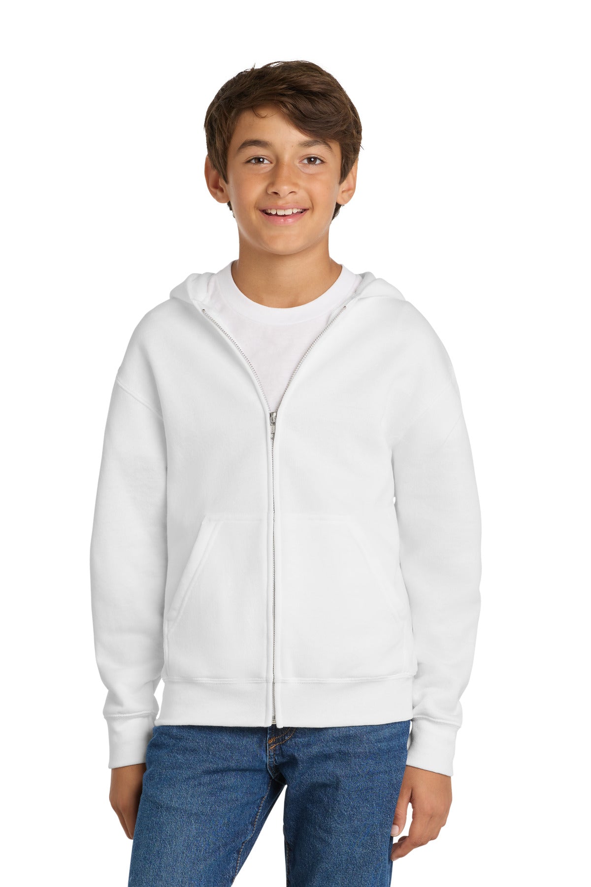 Port & Co™ Youth Core Fleece Full-Zip Hooded Sweatshirt. PC90YZH