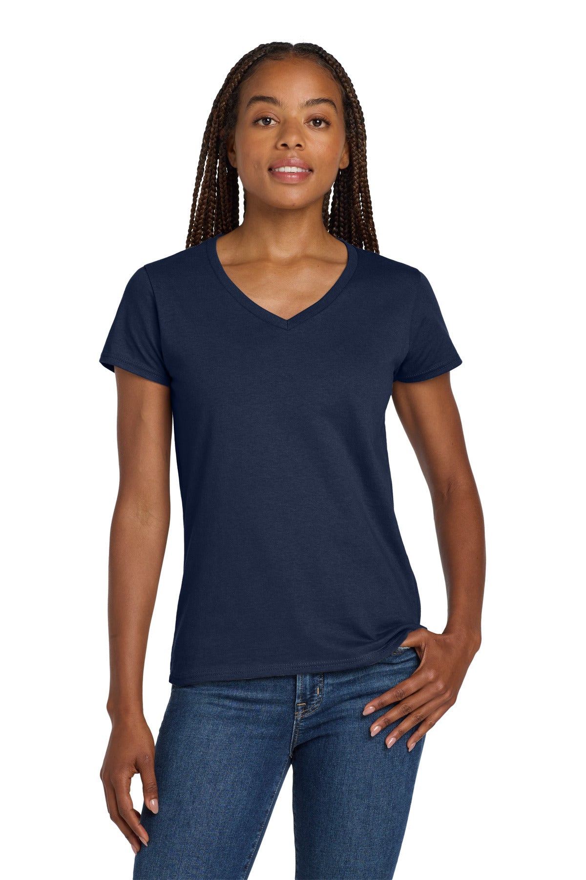 Gildan® Women's Heavy Cotton™ 100% Cotton V-Neck T-Shirt. 5V00L