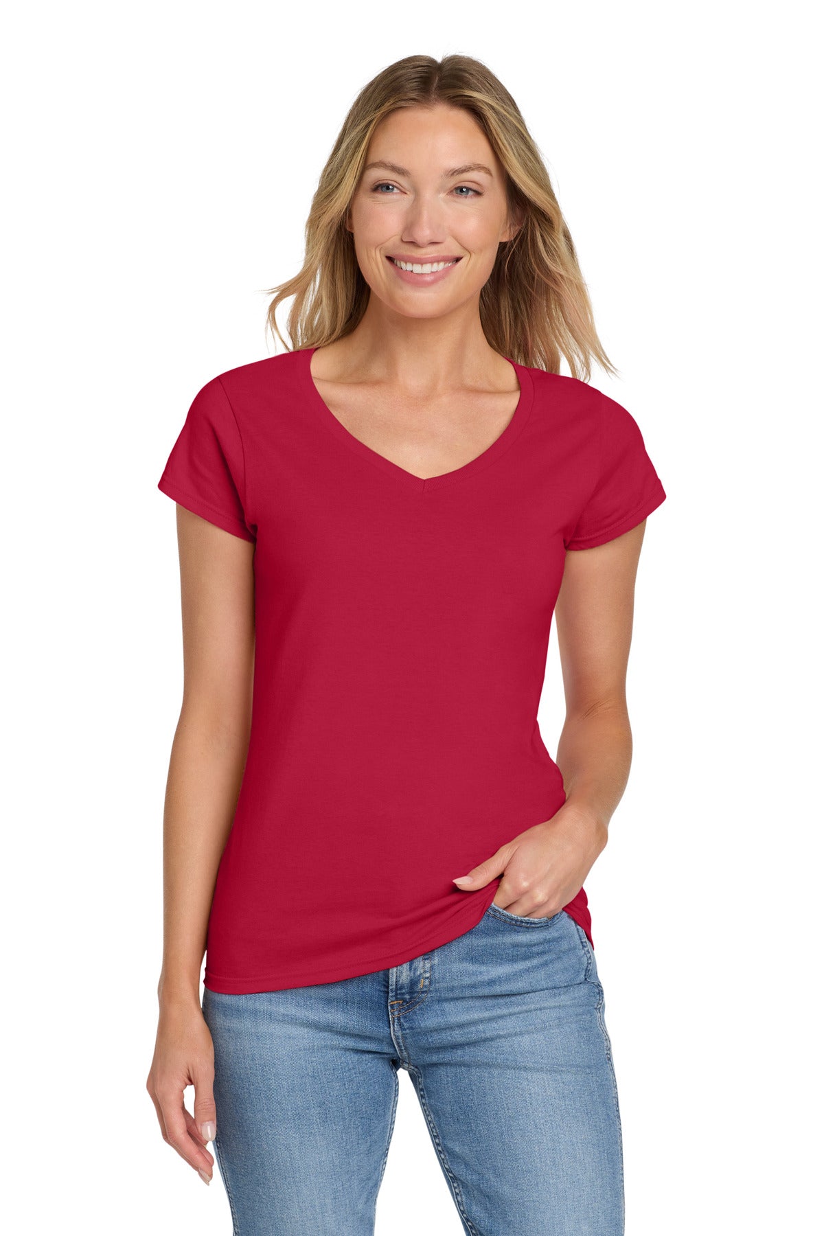 Gildan Softstyle® Women's Fit V-Neck T-Shirt. 64V00L