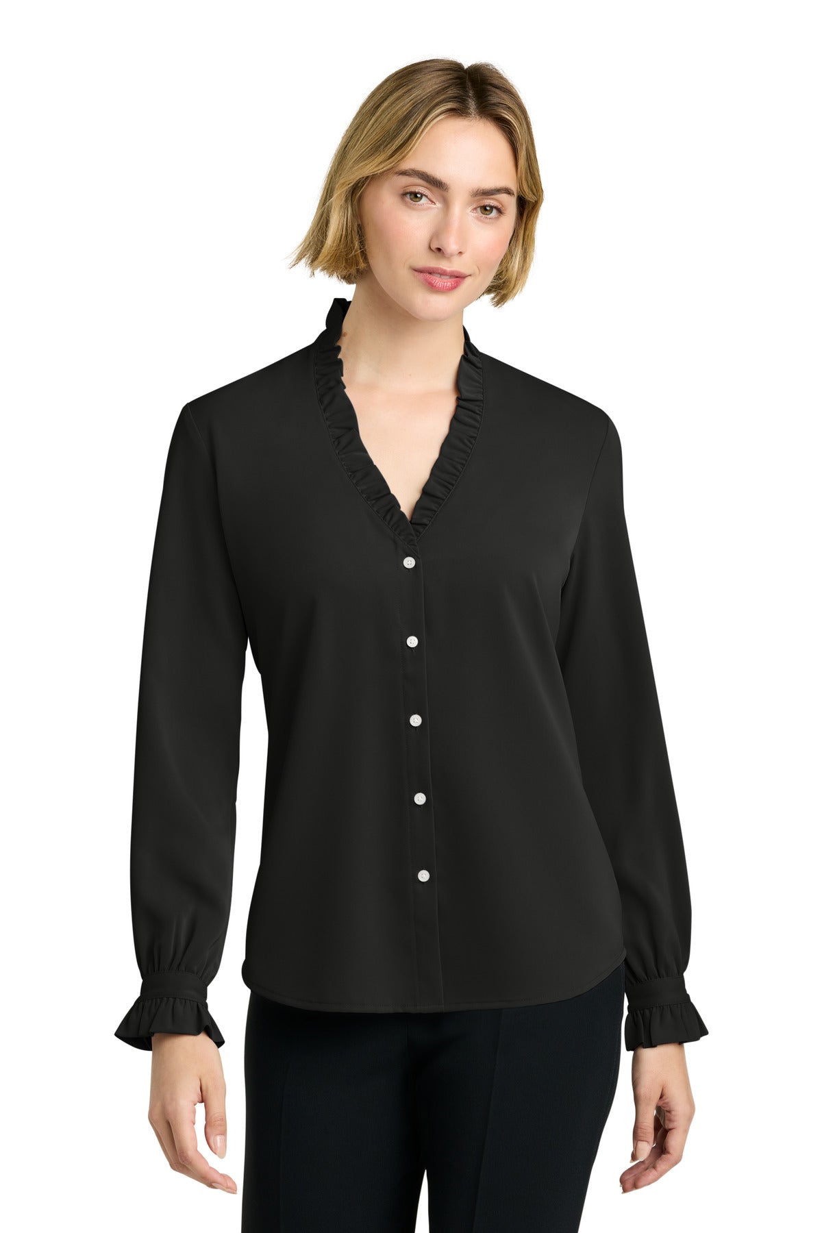 Brooks Brothers® Women's Long Sleeve Ruffle Collar Blouse BB18011