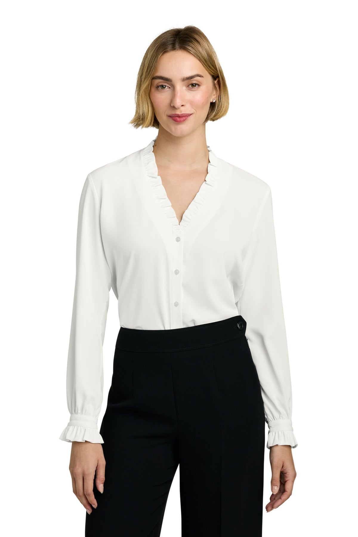 Brooks Brothers® Women's Long Sleeve Ruffle Collar Blouse BB18011