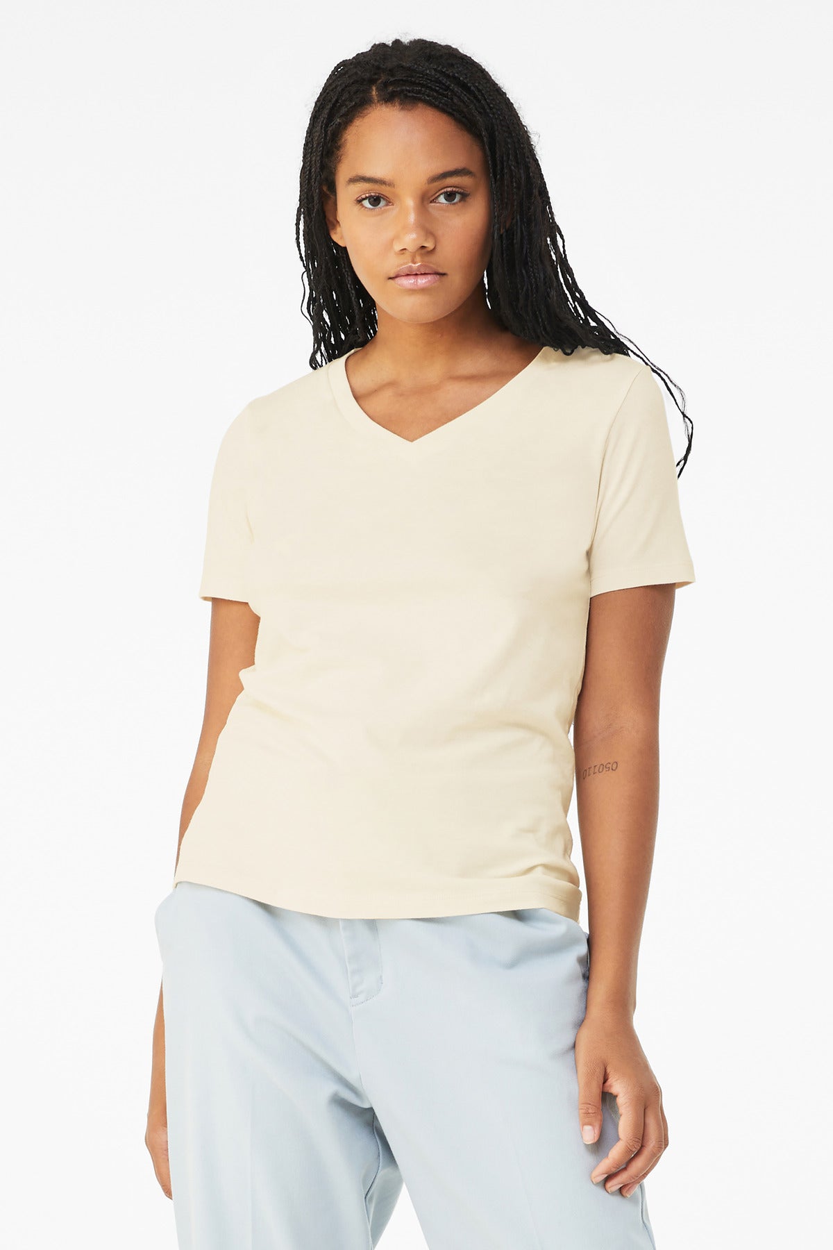 BELLA+CANVAS ® Women's Relaxed Jersey Short Sleeve V-Neck Tee. BC6405