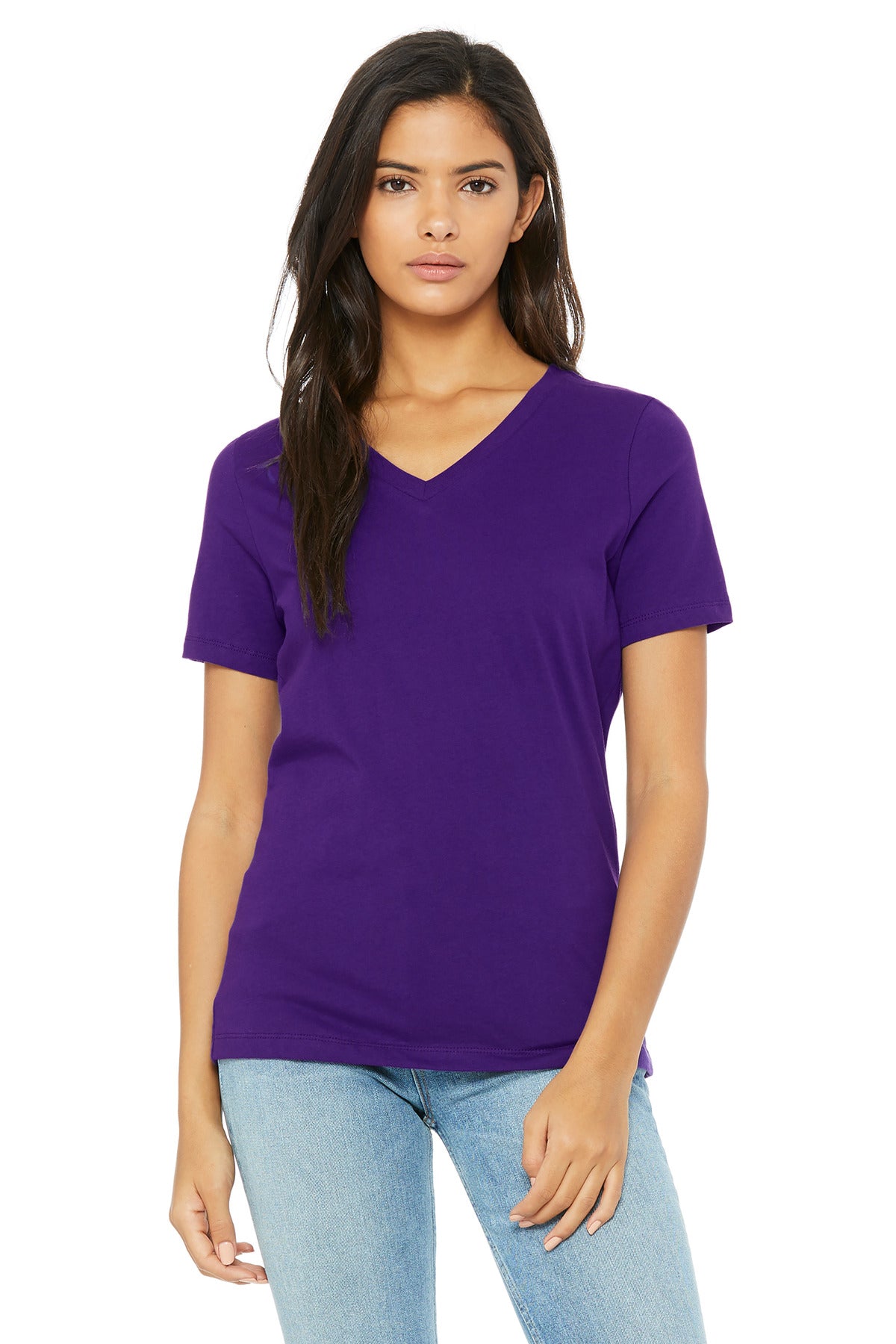 BELLA+CANVAS ® Women's Relaxed Jersey Short Sleeve V-Neck Tee. BC6405
