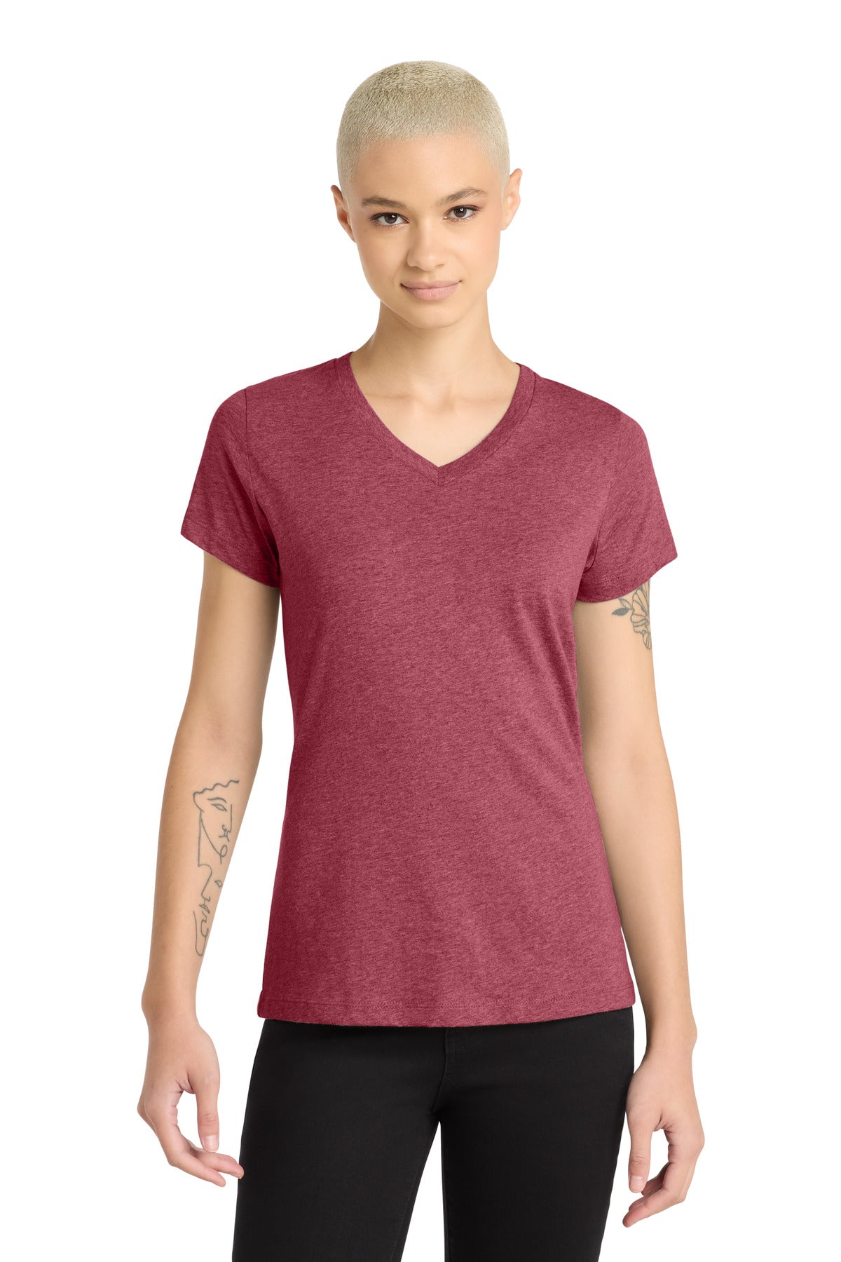 District® Women's Perfect Blend® CVC V-Neck Tee. DM1190L