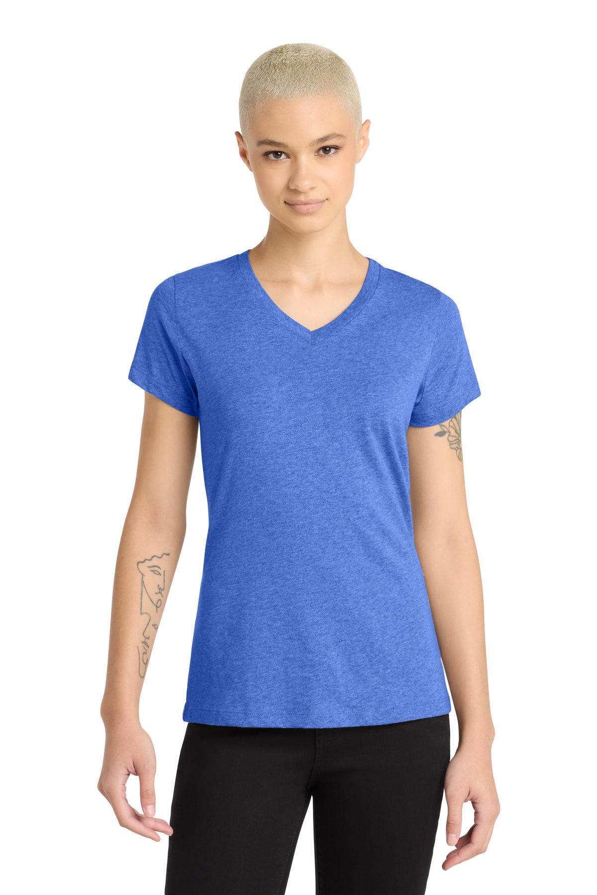 District® Women's Perfect Blend® CVC V-Neck Tee. DM1190L