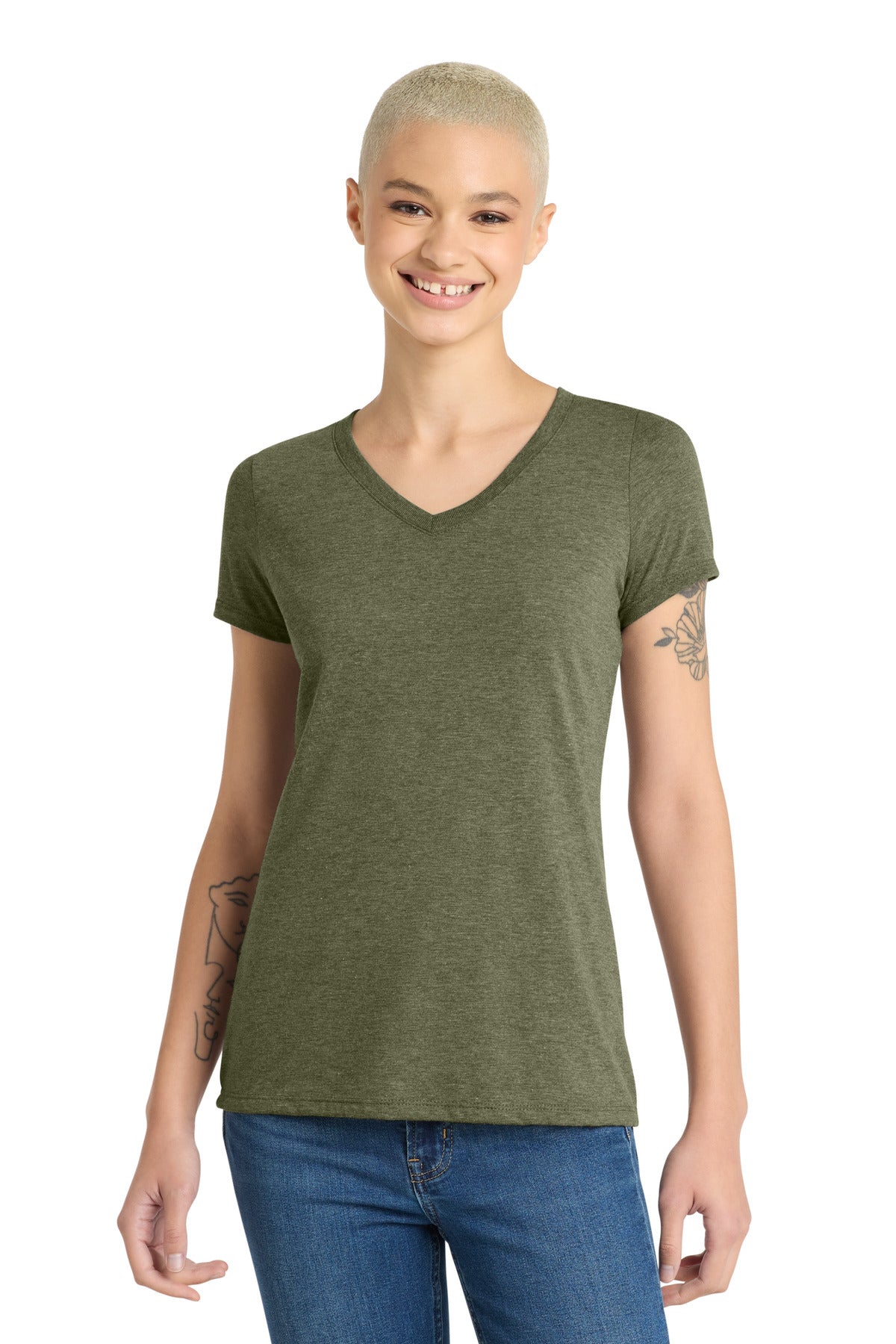 District® Women's Perfect Tri® V-Neck Tee. DM1350L