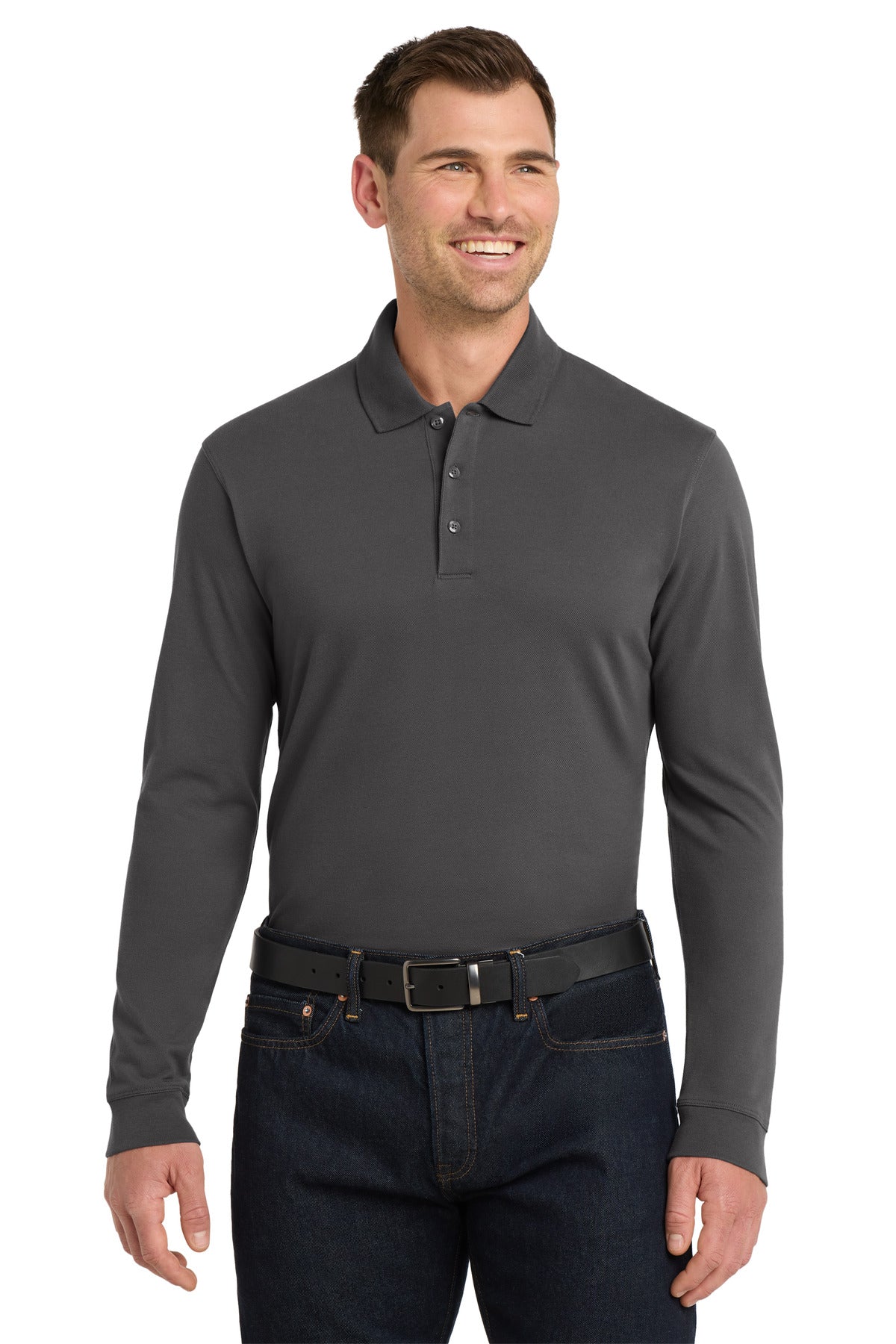 Port Authority® EZCotton® Long Sleeve Polo. K8000LS