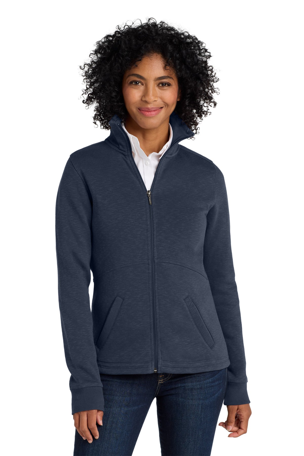 Port Authority® Women's Slub Fleece Full-Zip Jacket. L293