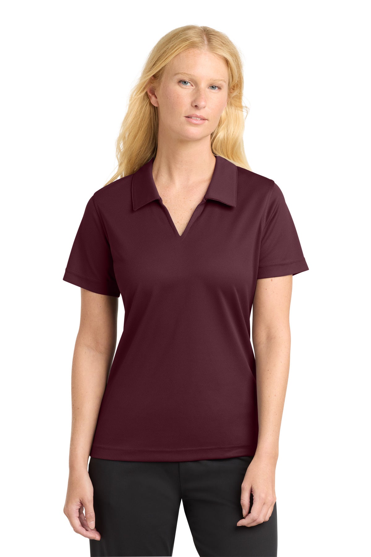 Sport-Tek® Women's Dri-Mesh® V-Neck Polo.  L469