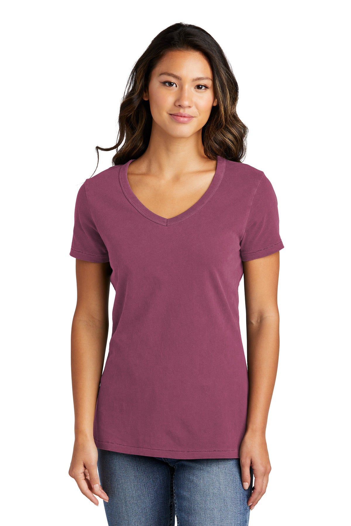 Port & Co™ Women's Beach Wash® Garment-Dyed V-Neck Tee LPC099V