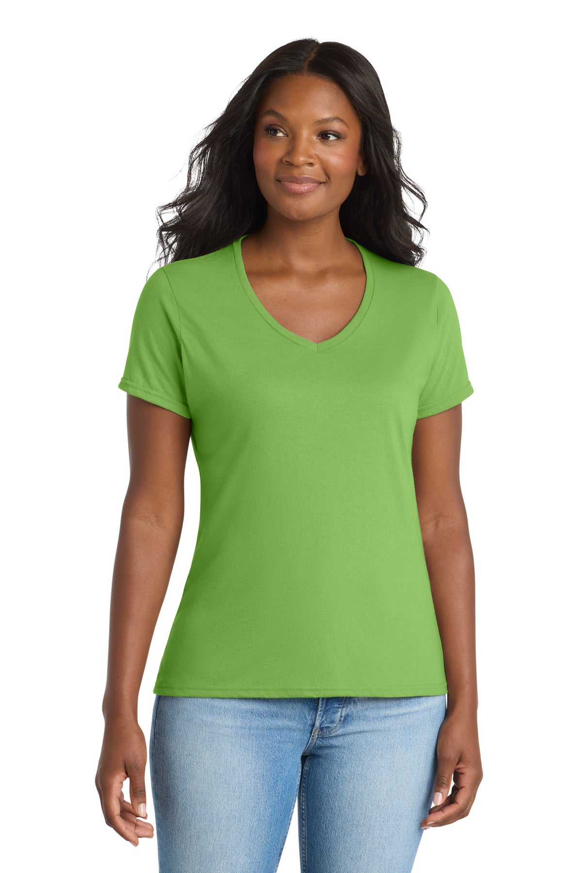 Port & Co™ Women's Performance Blend V-Neck Tee. LPC381V