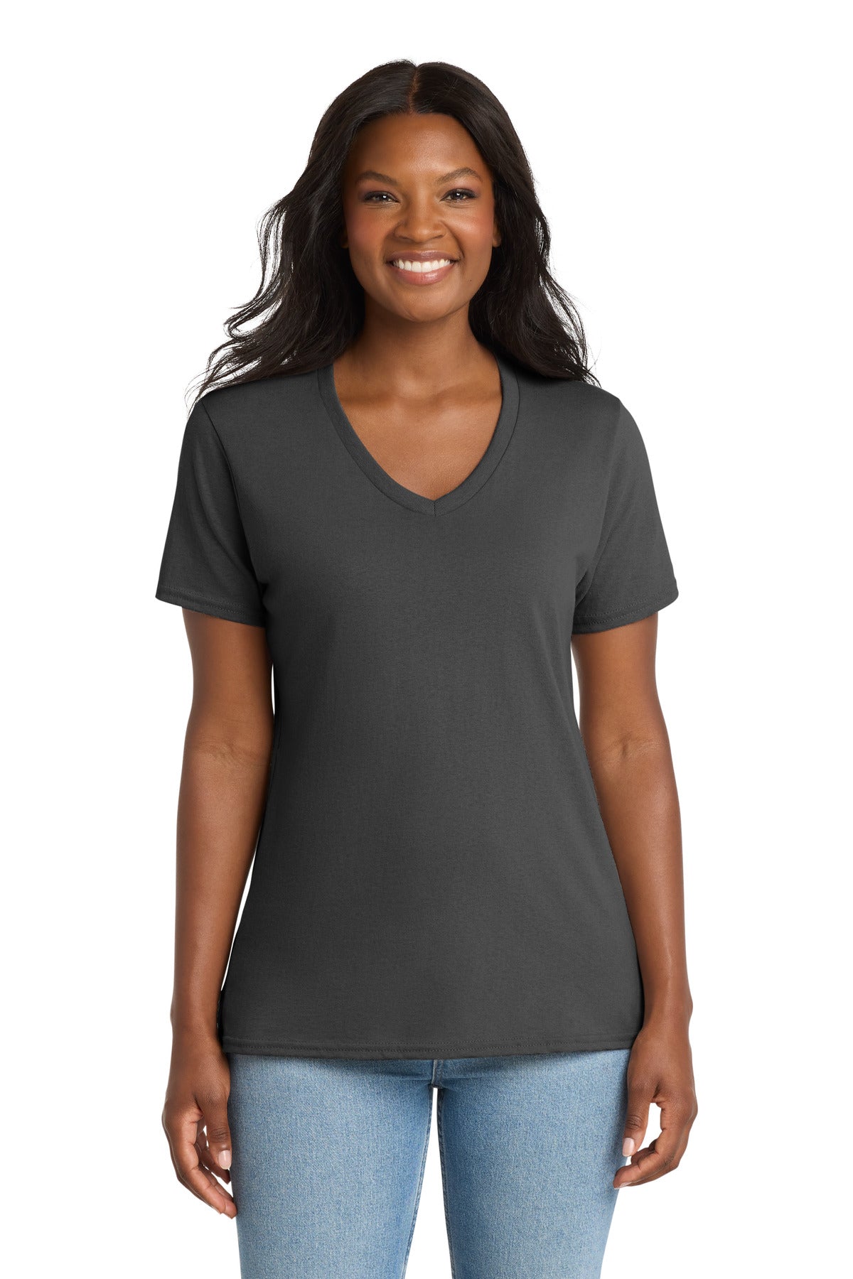 Port & Co™ Women's Core Cotton V-Neck Tee. LPC54V