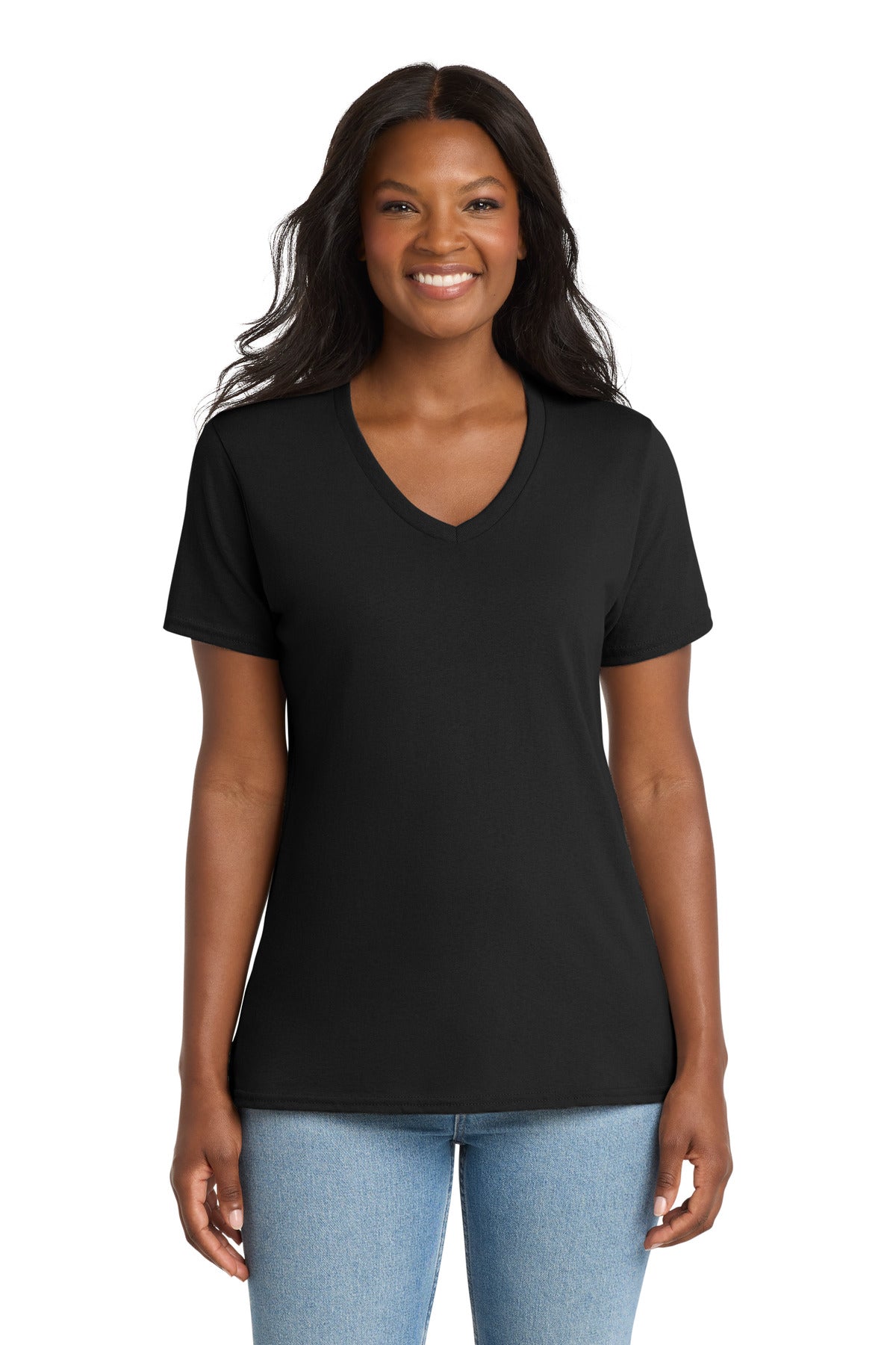 Port & Co™ Women's Core Cotton V-Neck Tee. LPC54V