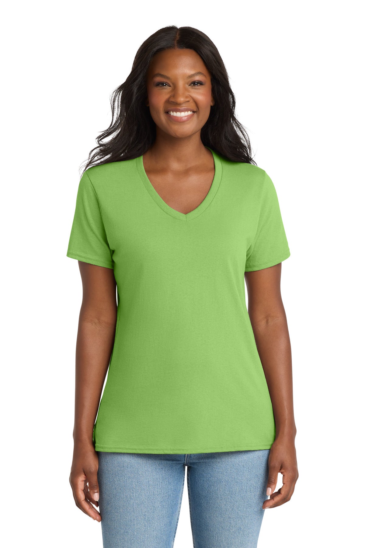 Port & Co™ Women's Core Cotton V-Neck Tee. LPC54V