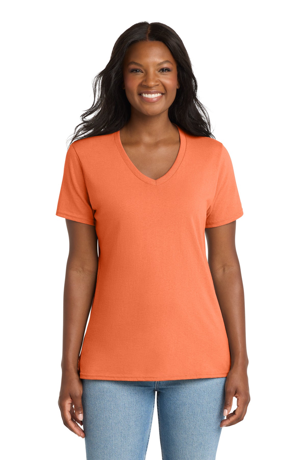 Port & Co™ Women's Core Cotton V-Neck Tee. LPC54V