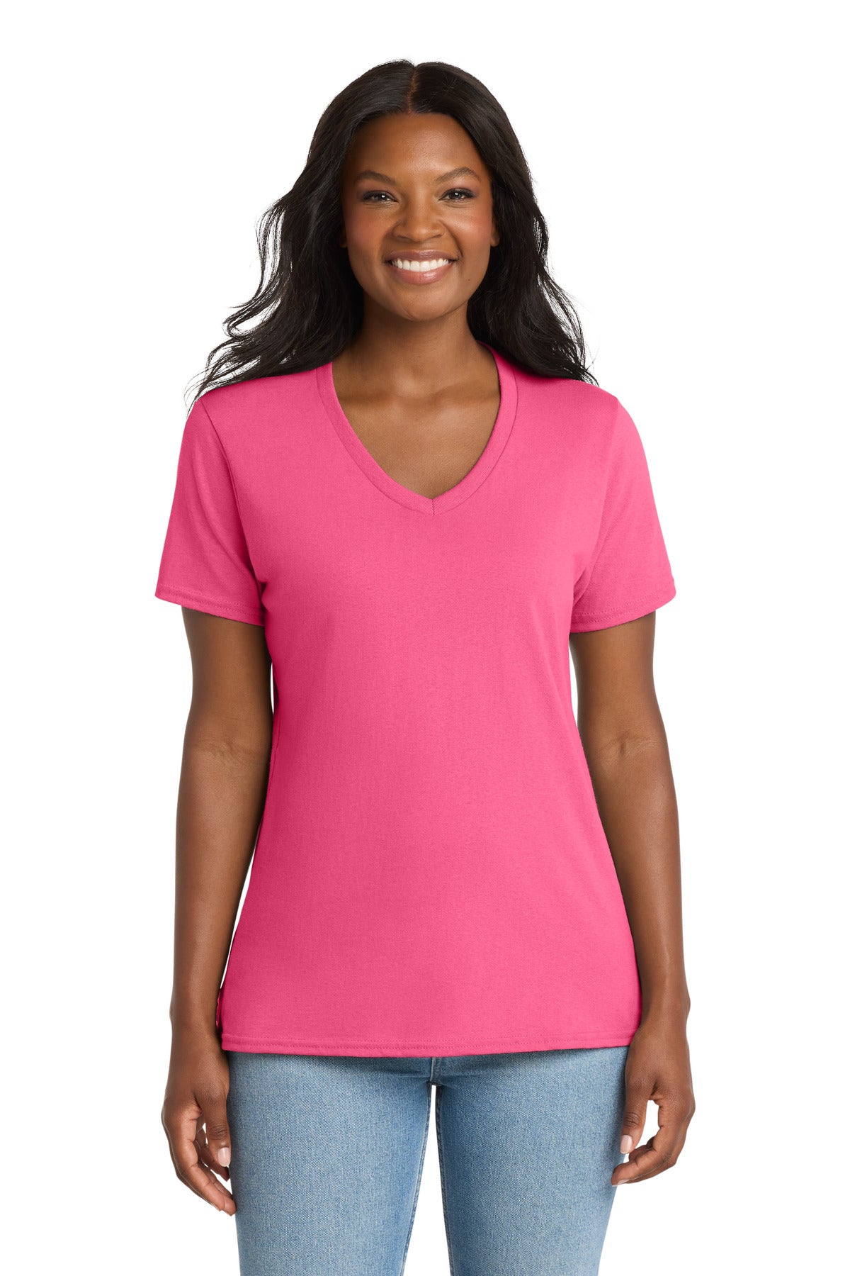 Port & Co™ Women's Core Cotton V-Neck Tee. LPC54V