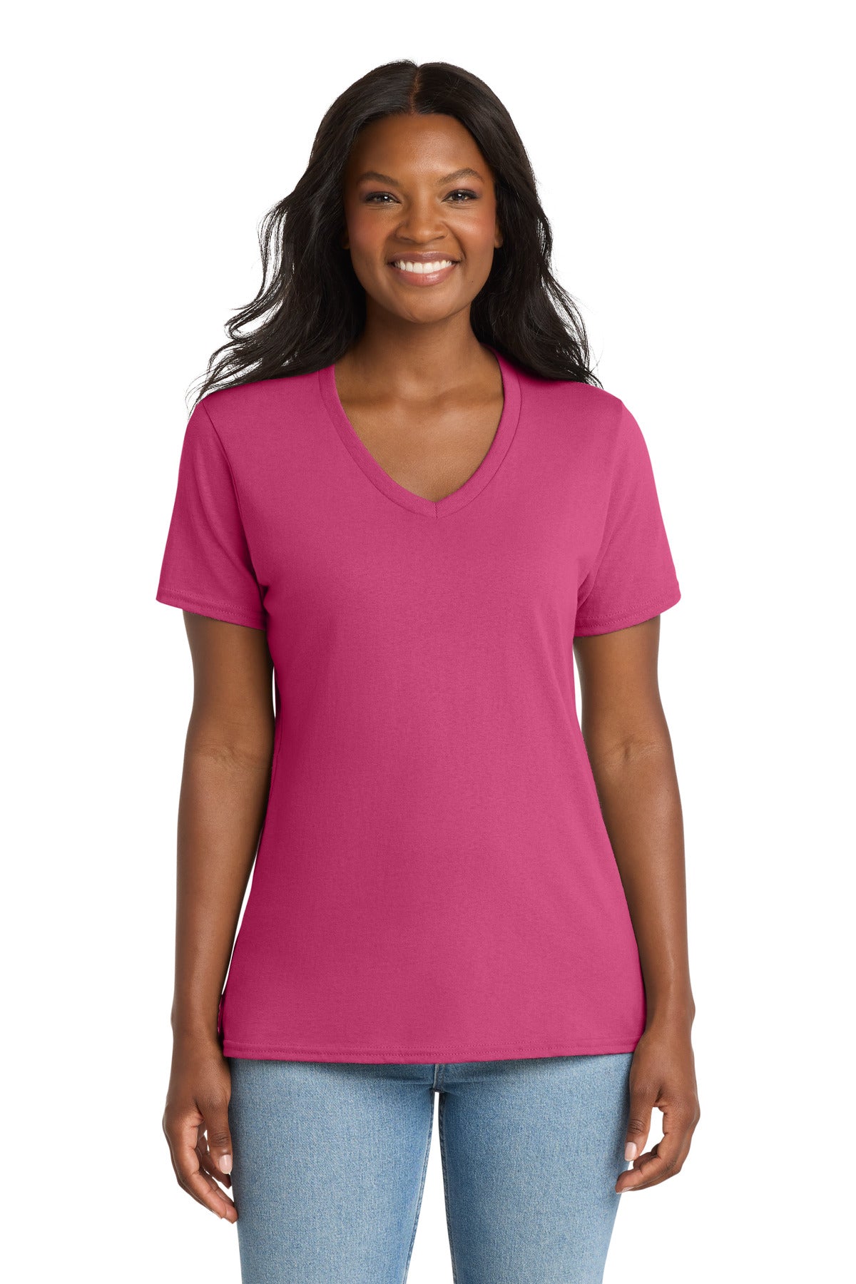 Port & Co™ Women's Core Cotton V-Neck Tee. LPC54V