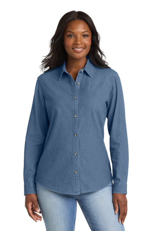 Port & Co™ Women's Long Sleeve Value Denim Shirt.  LSP10