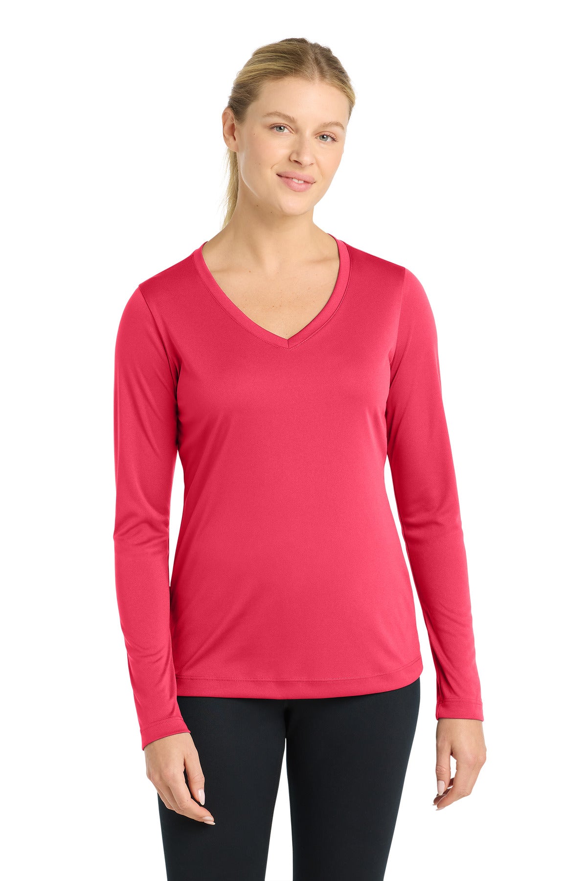 Sport-Tek® Women's Long Sleeve PosiCharge® Competitor™ V-Neck Tee. LST353LS
