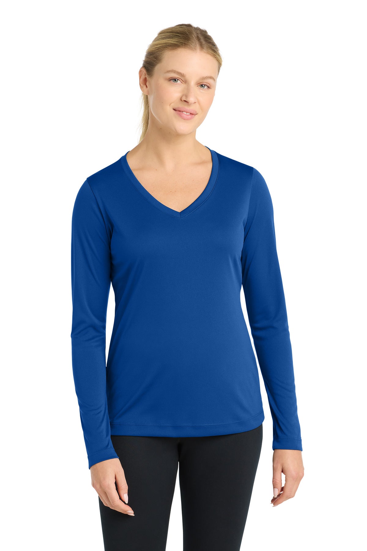 Sport-Tek® Women's Long Sleeve PosiCharge® Competitor™ V-Neck Tee. LST353LS
