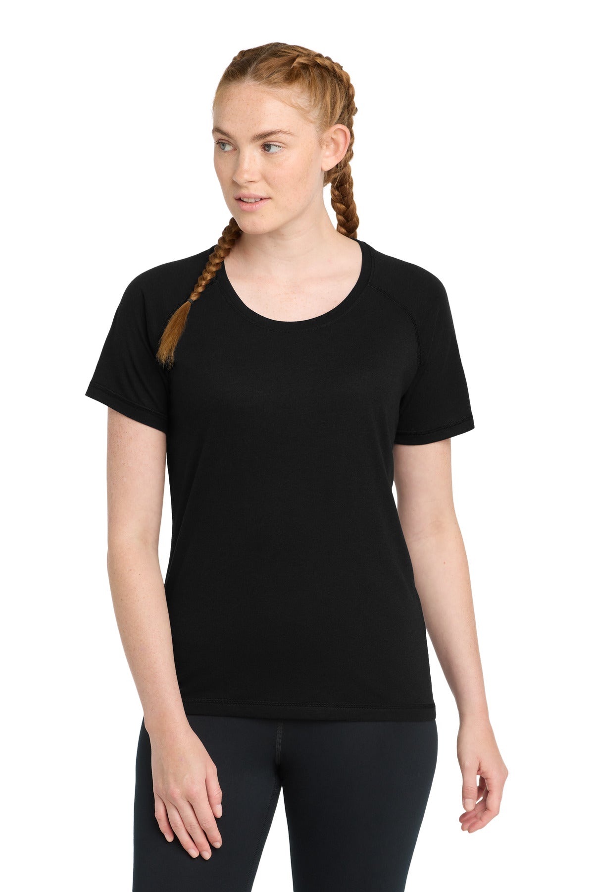 Sport-Tek ® Women's PosiCharge ® Tri-Blend Wicking Scoop Neck Raglan Tee. LST400