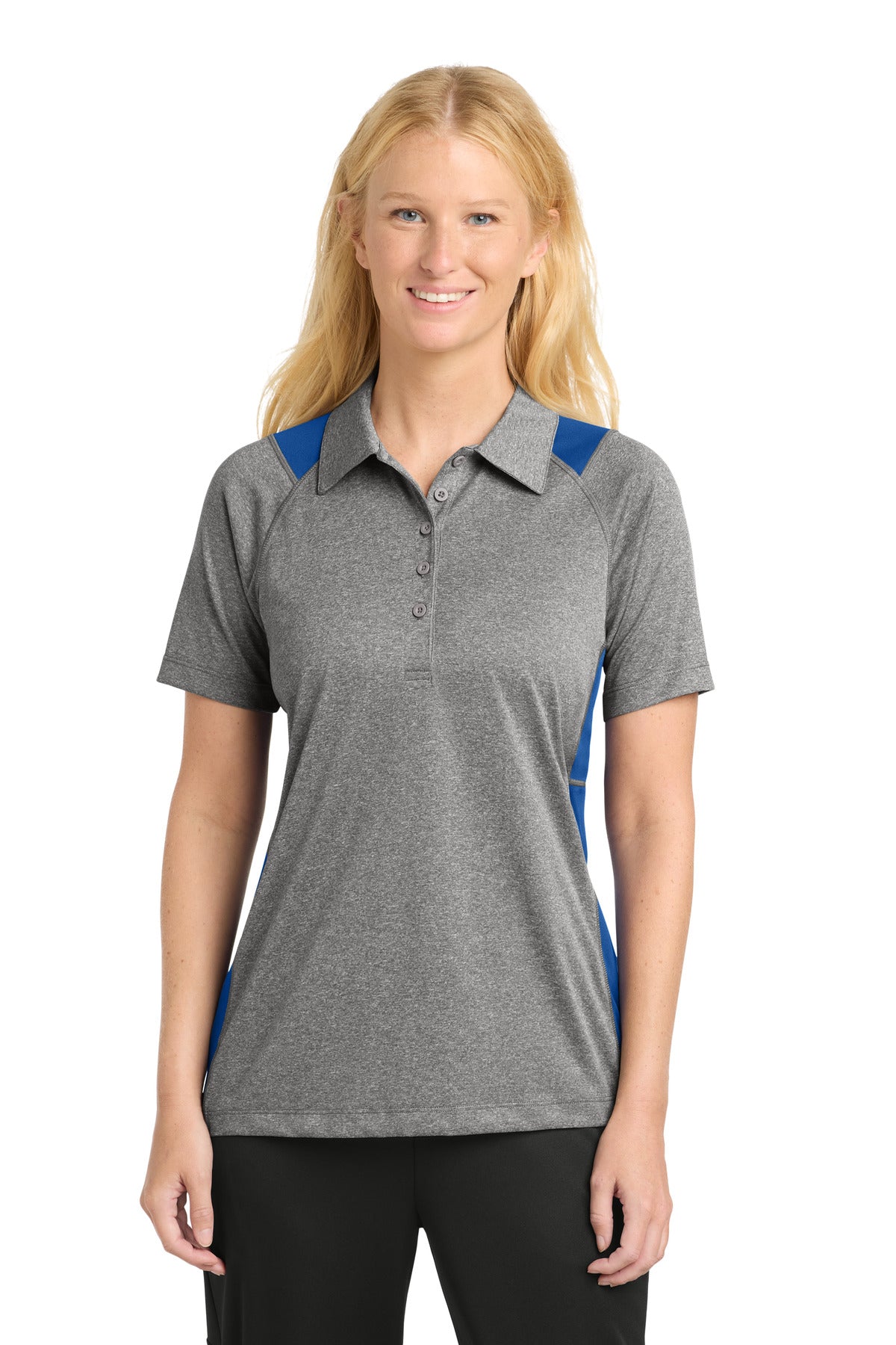 Sport-Tek® Women's Heather Colorblock Contender™ Polo. LST665