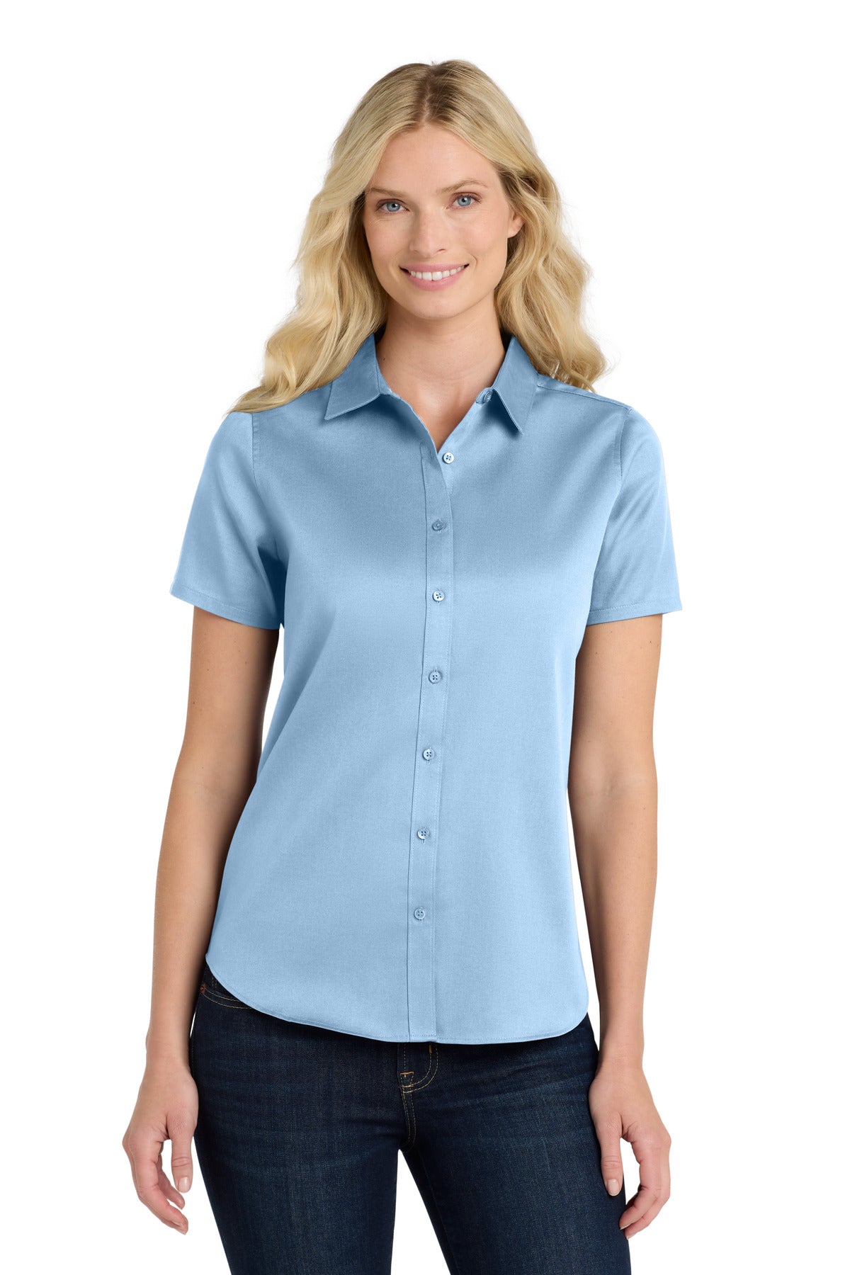 Port Authority® Women's Short Sleeve SuperPro React™Twill Shirt. LW809