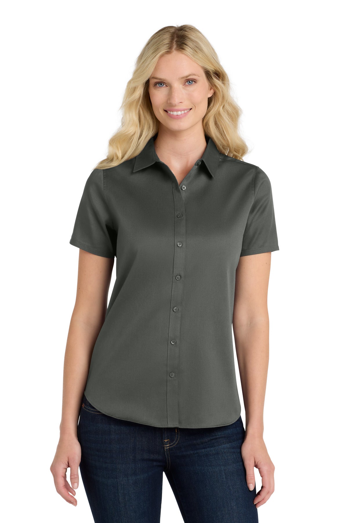 Port Authority® Women's Short Sleeve SuperPro React™Twill Shirt. LW809
