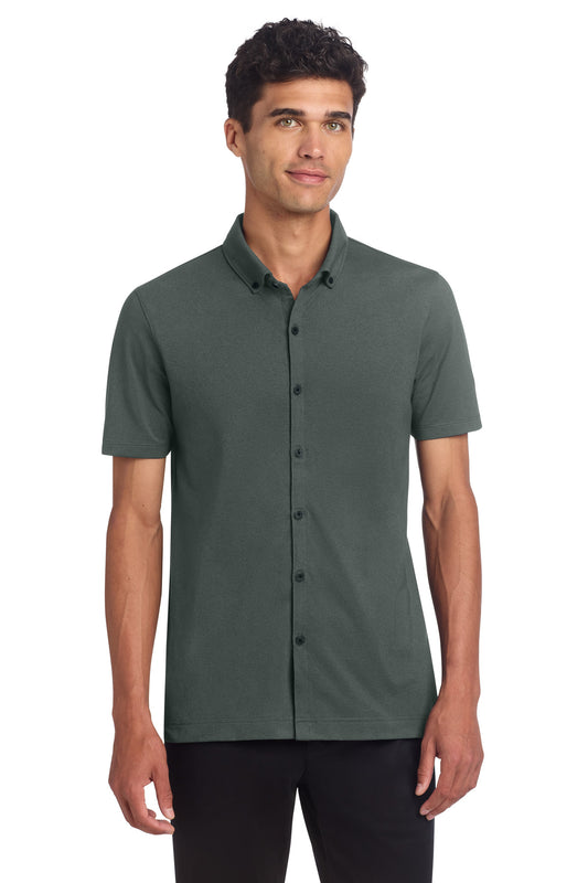 Mercer+Mettle® Stretch Pique Full-Button Polo MM1006