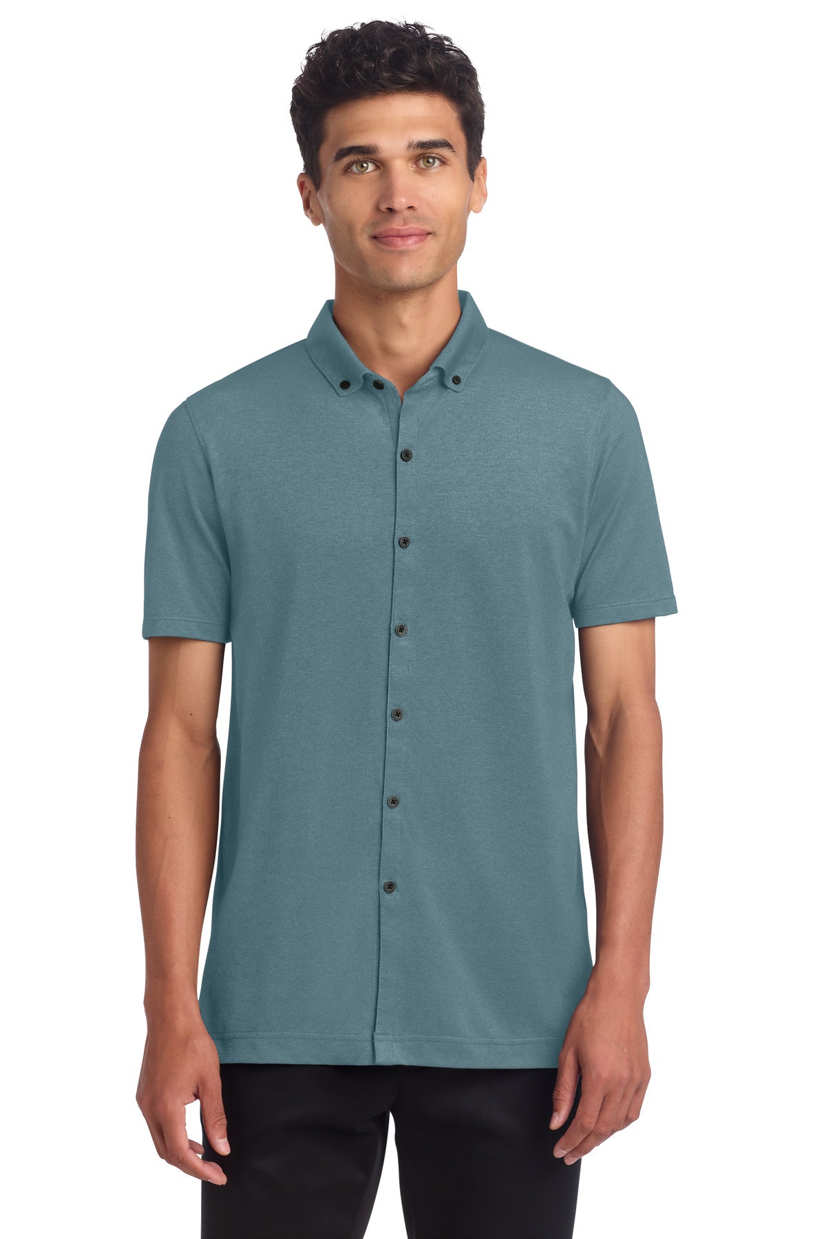Mercer+Mettle® Stretch Pique Full-Button Polo MM1006