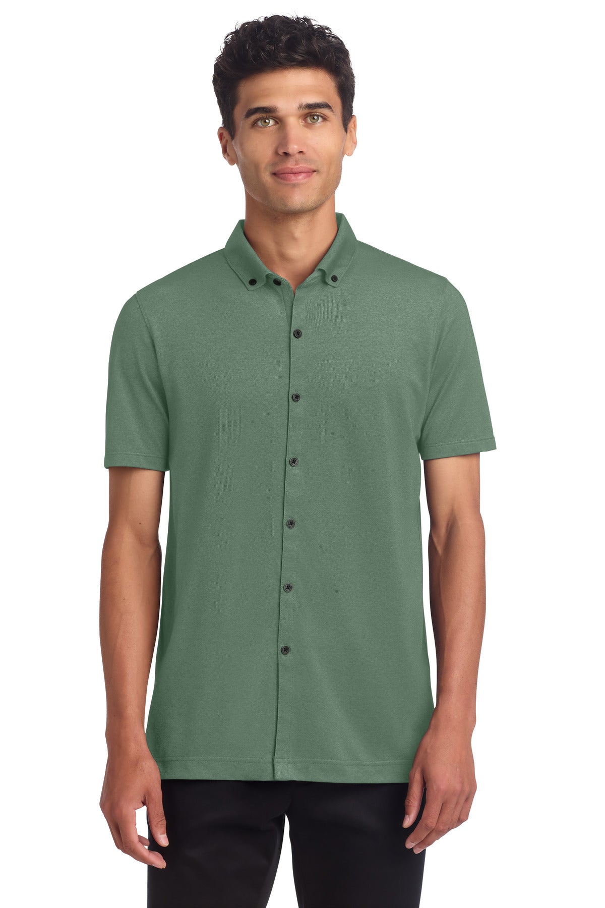 Mercer+Mettle® Stretch Pique Full-Button Polo MM1006