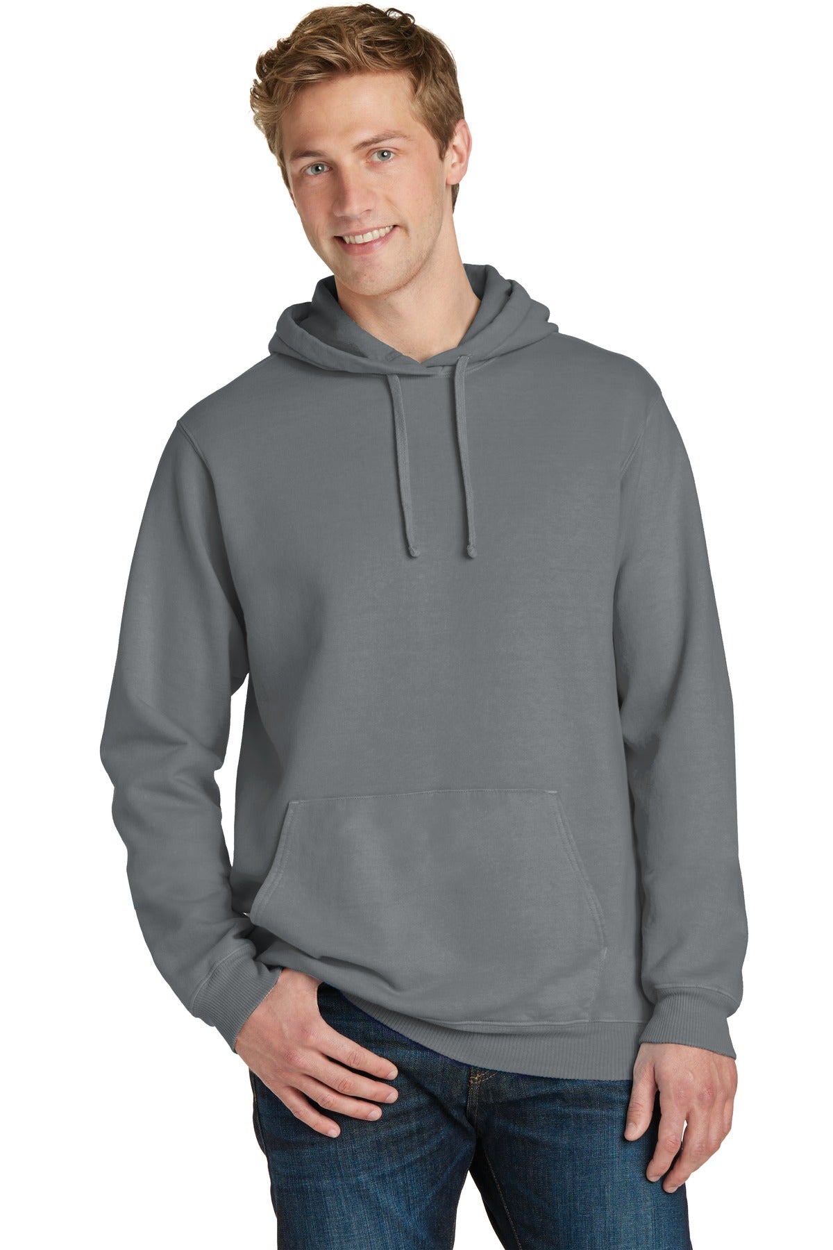 Port & Co™ Beach Wash® Garment-Dyed Pullover Hooded Sweatshirt. PC098H