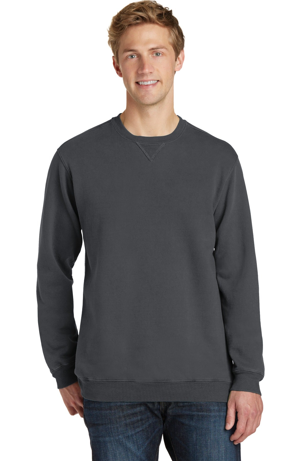 Port & Co™ Beach Wash® Garment-Dyed Crewneck Sweatshirt PC098