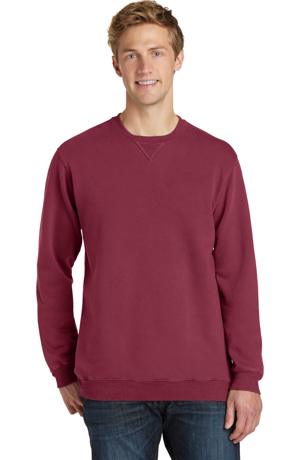 Port & Co™ Beach Wash® Garment-Dyed Crewneck Sweatshirt PC098
