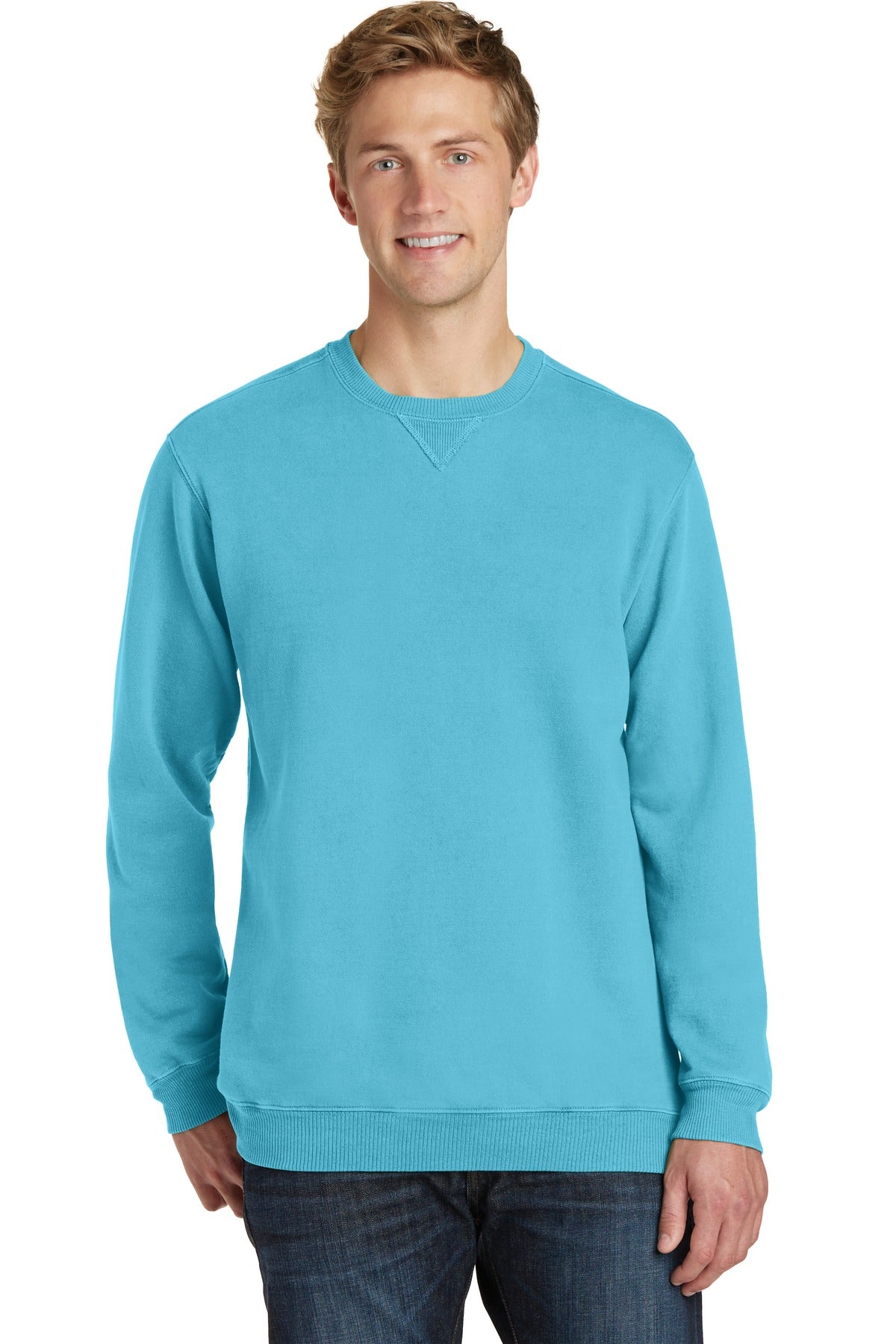 Port & Co™ Beach Wash® Garment-Dyed Crewneck Sweatshirt PC098