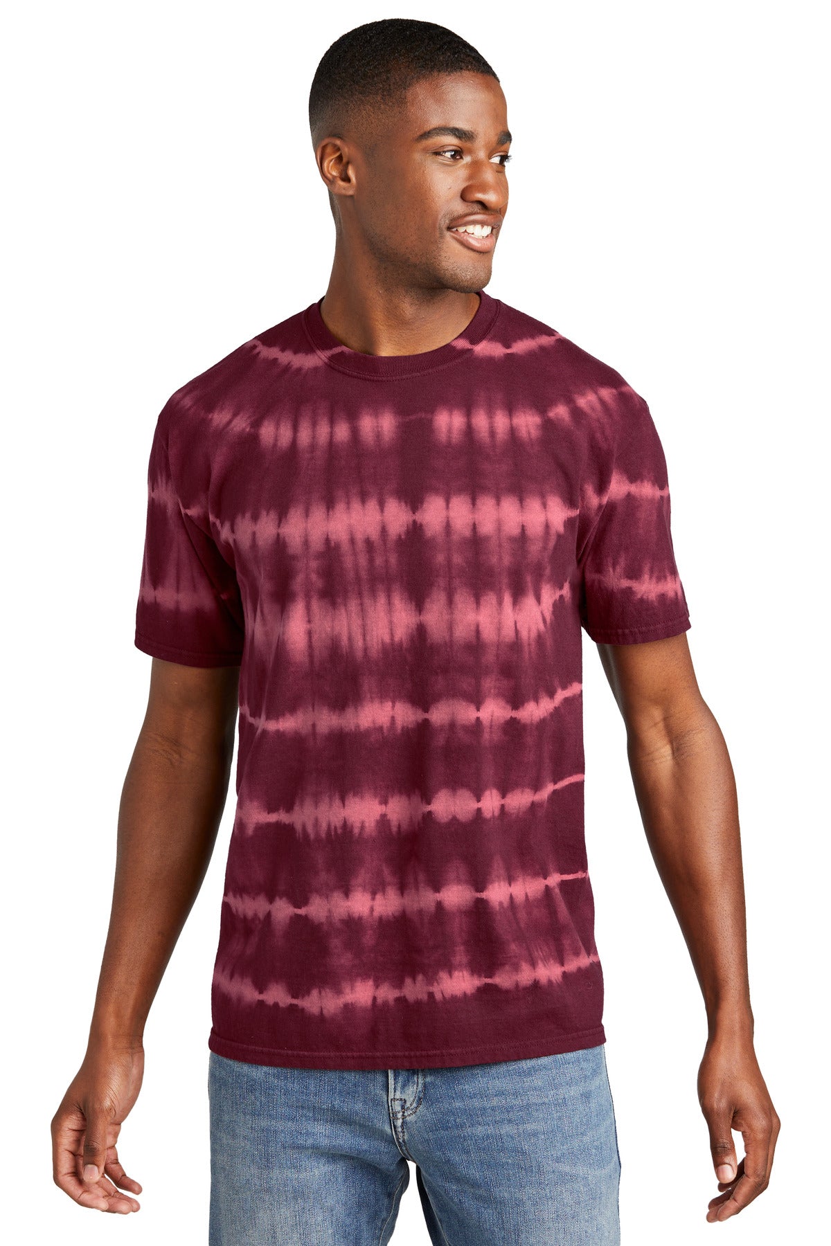 Port & Co™ Allover Stripe Tie-Dye Tee PC142