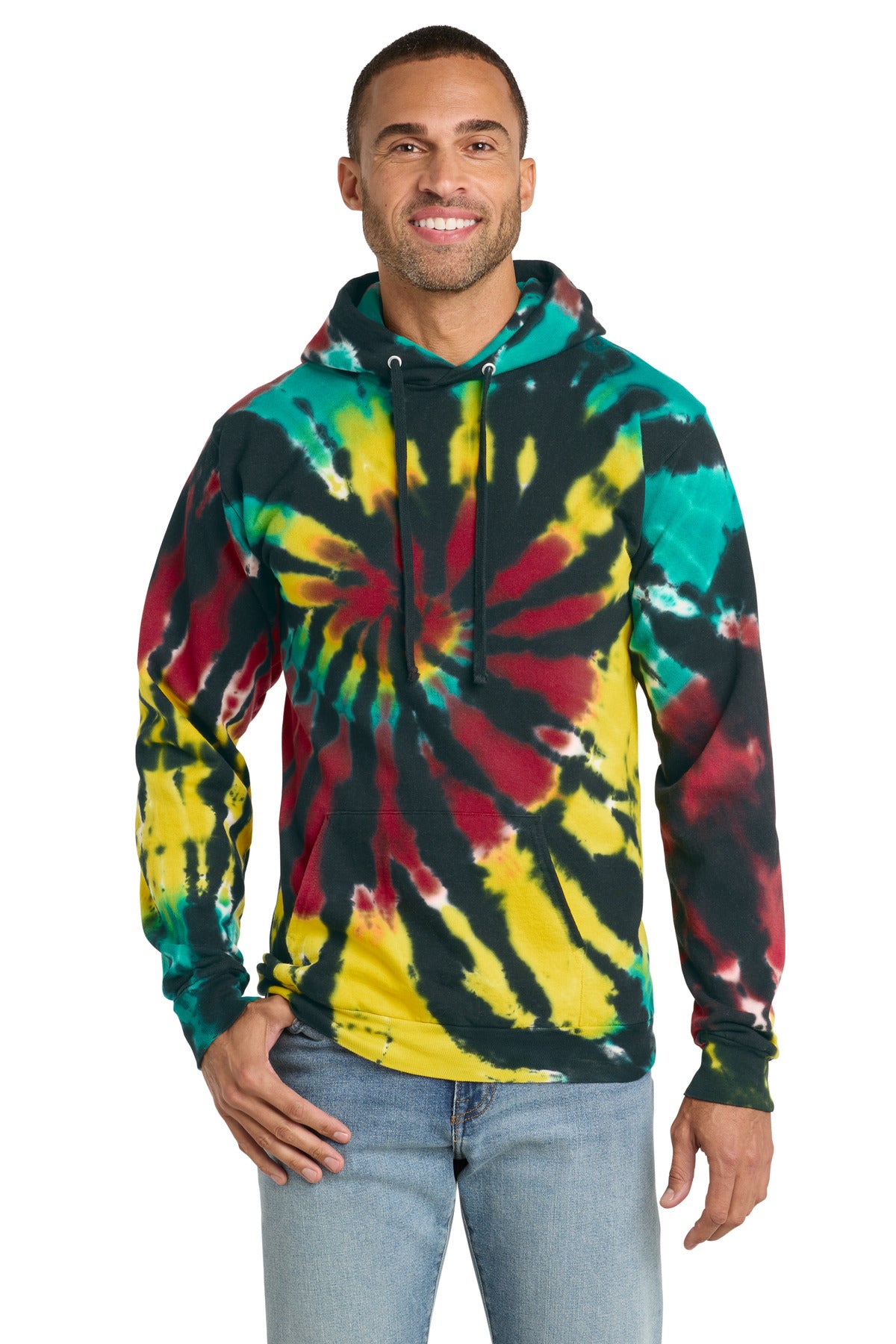 Port & Co™ Tie-Dye Pullover Hooded Sweatshirt. PC146