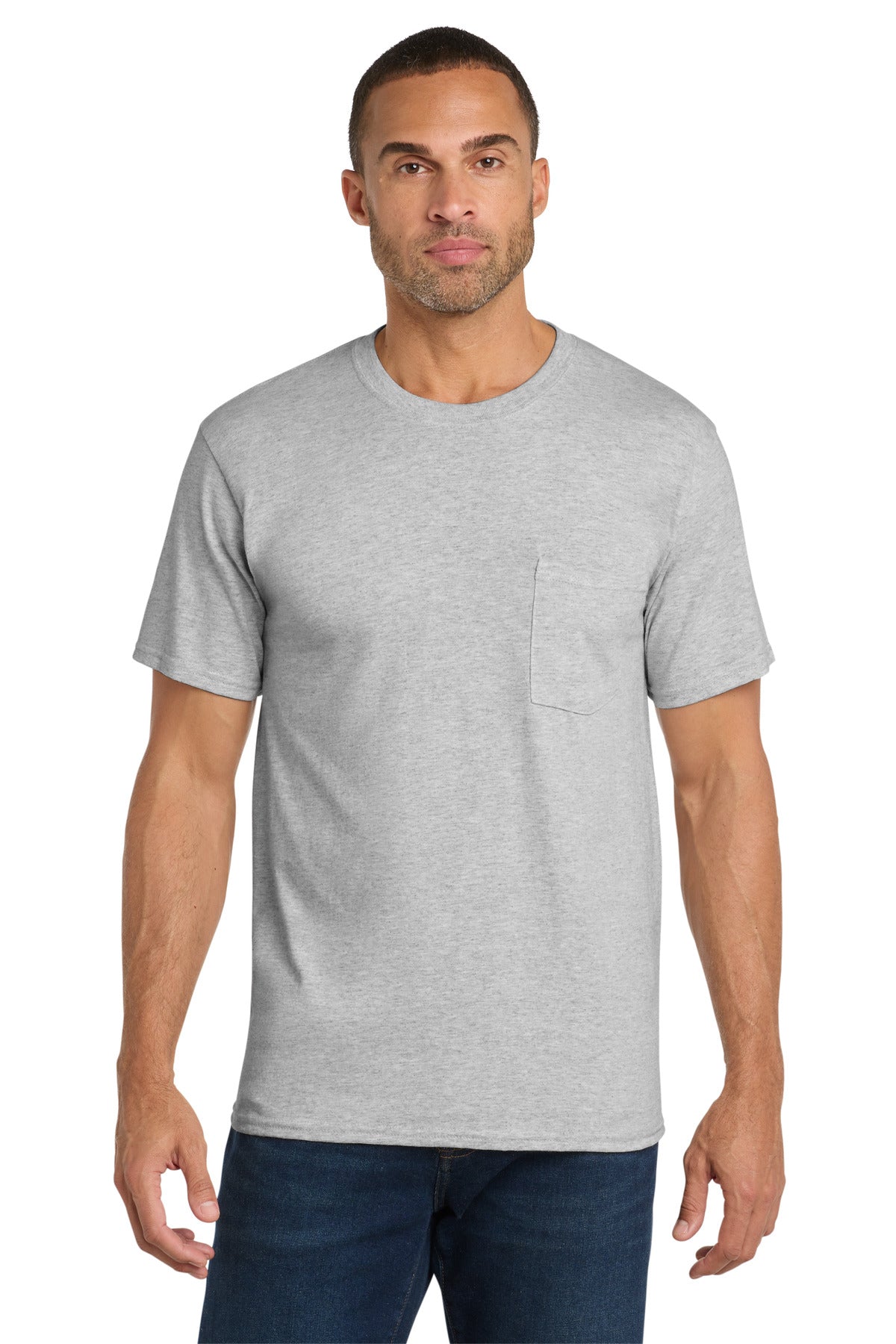 Port & Co™ Core Cotton Pocket Tee. PC54P