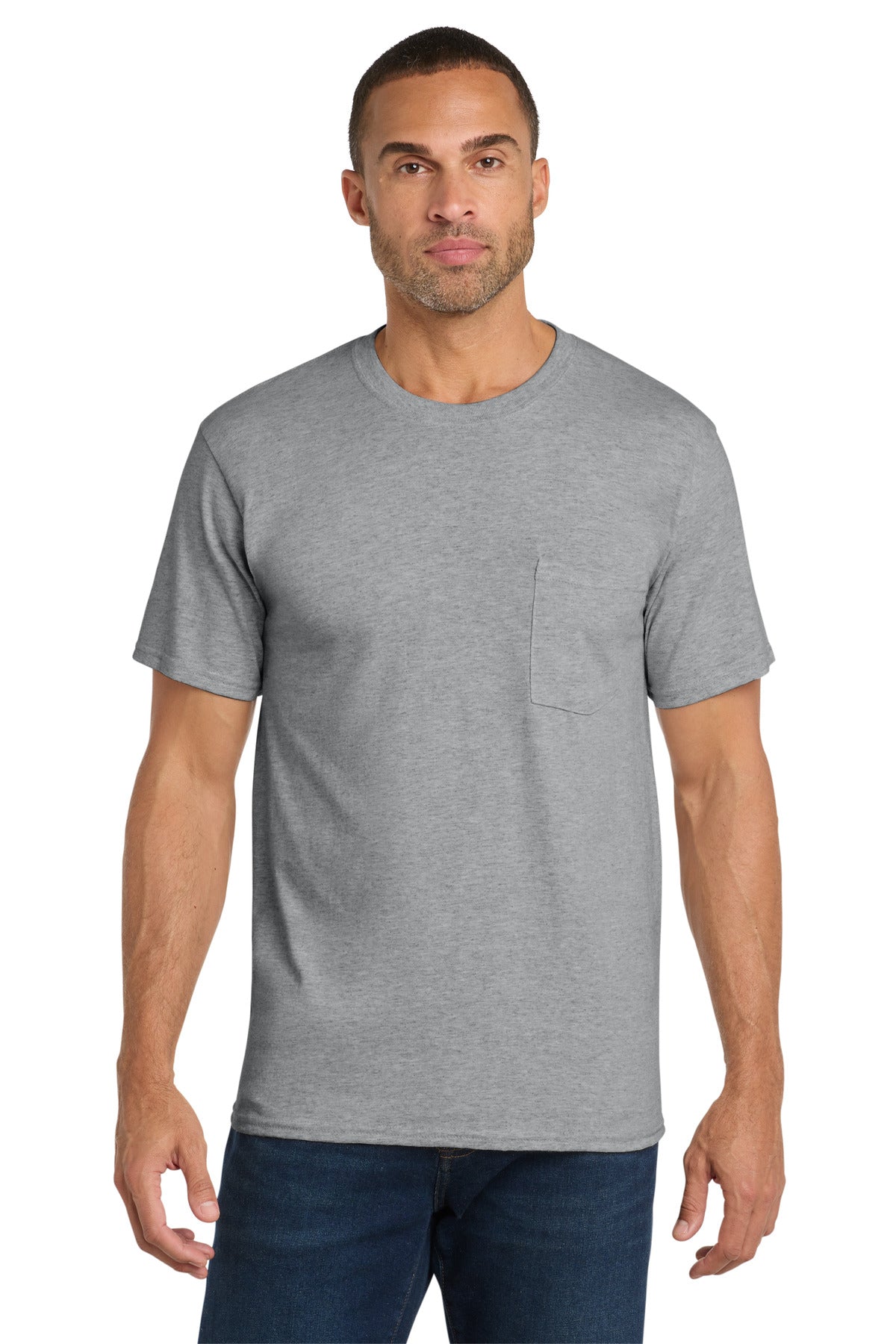 Port & Co™ Core Cotton Pocket Tee. PC54P