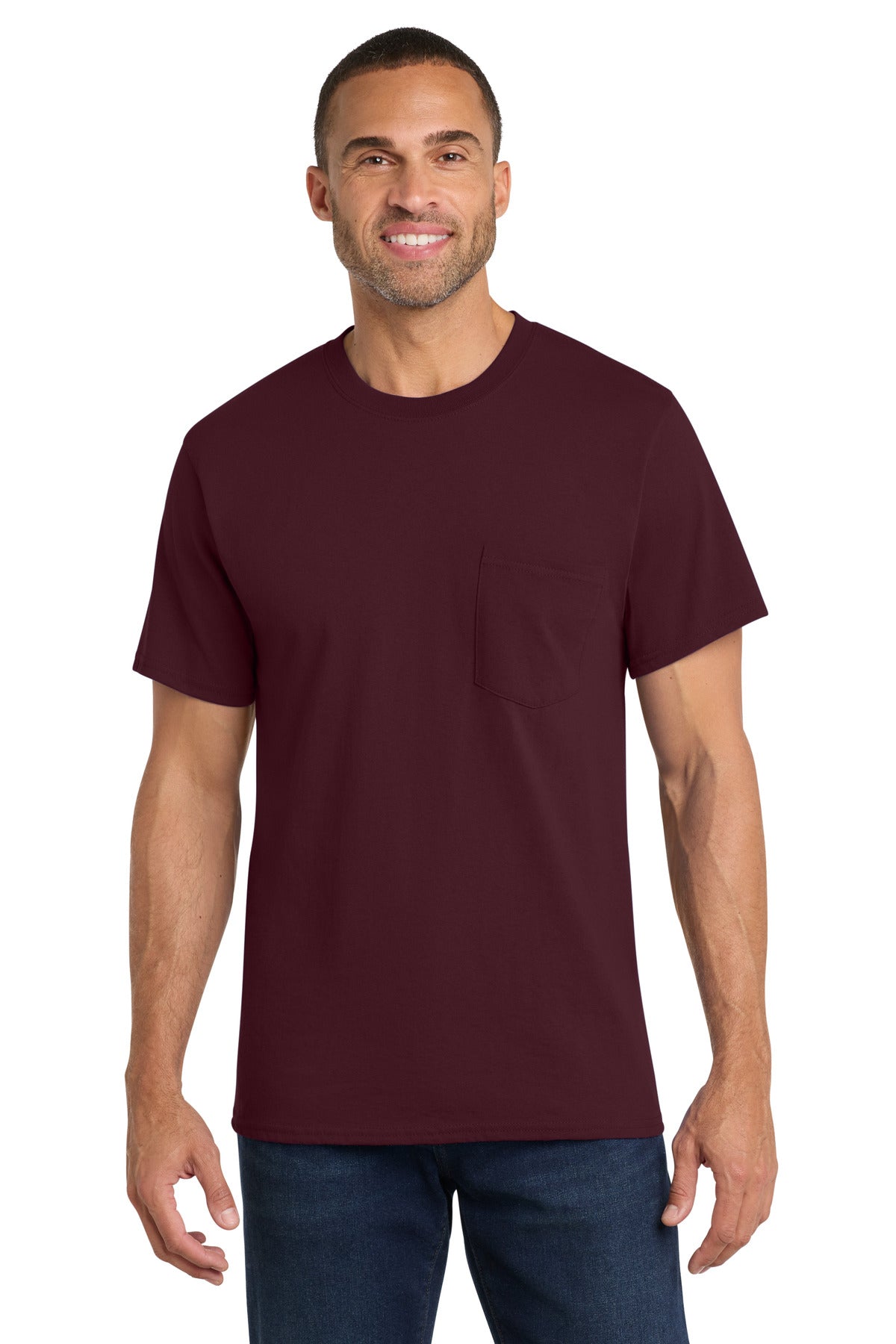 Port & Co™ Core Cotton Pocket Tee. PC54P