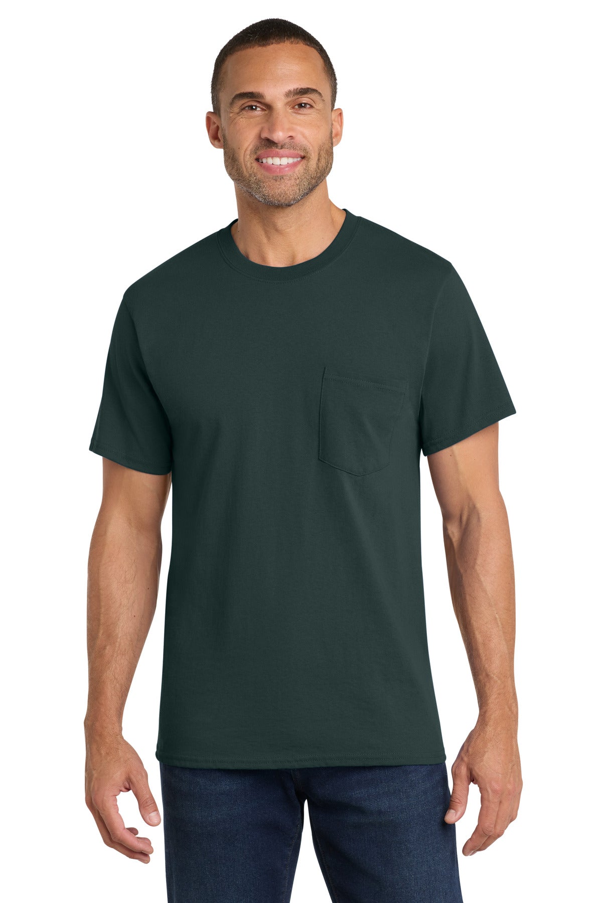 Port & Co™ Core Cotton Pocket Tee. PC54P
