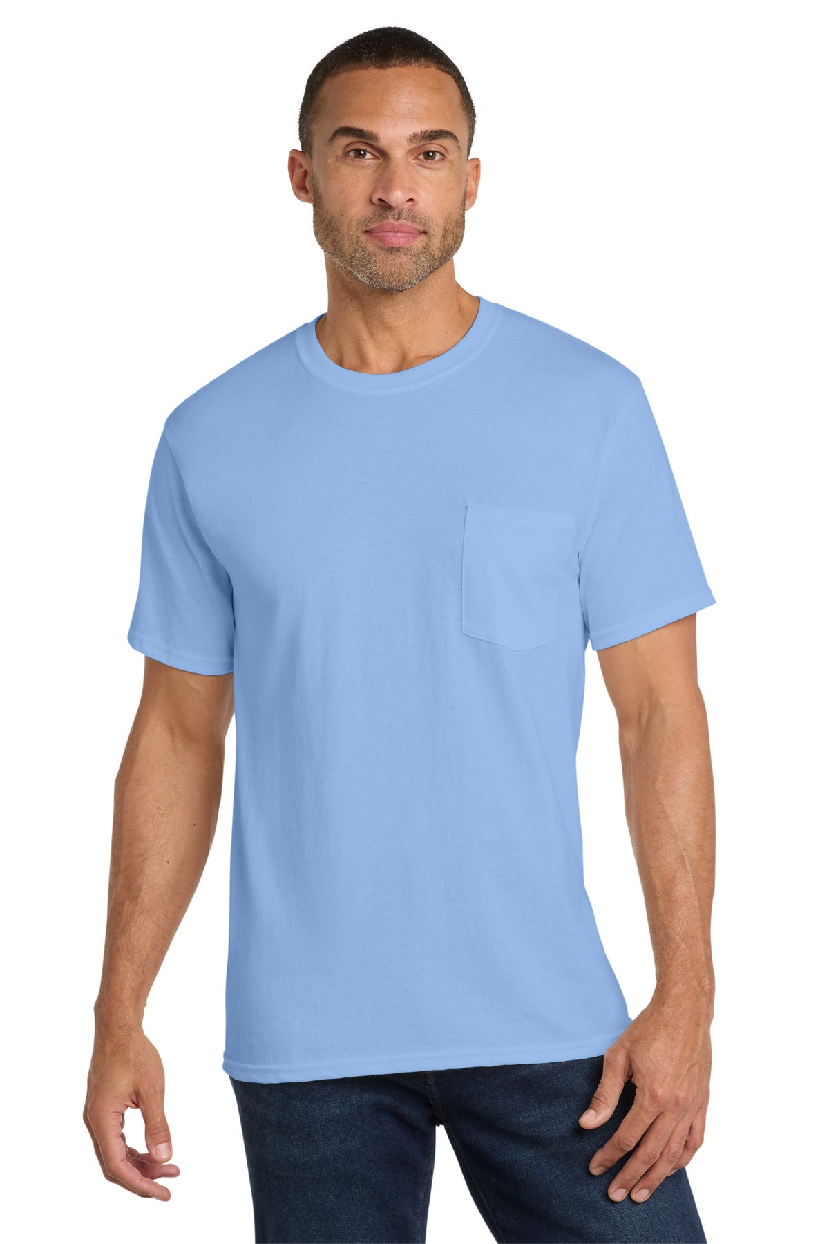 Port & Co™ Core Cotton Pocket Tee. PC54P