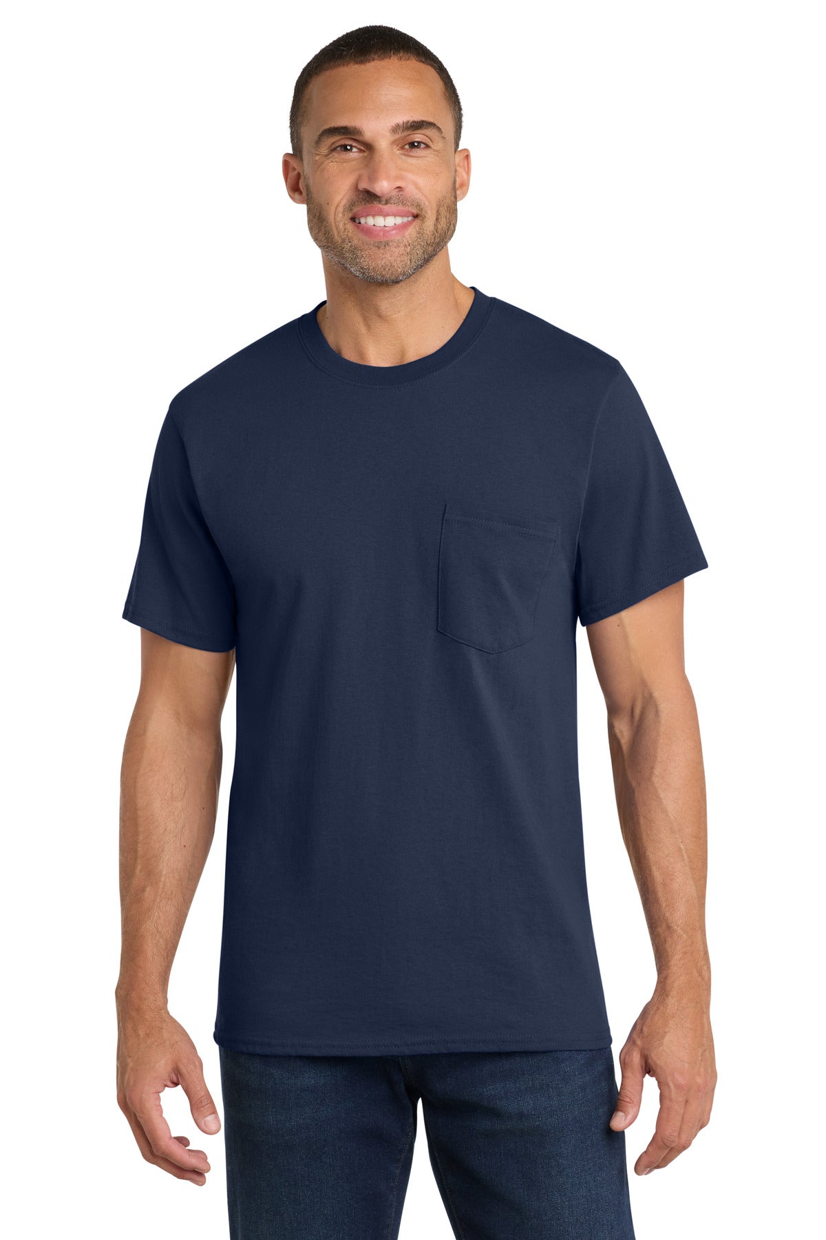 Port & Co™ Core Cotton Pocket Tee. PC54P