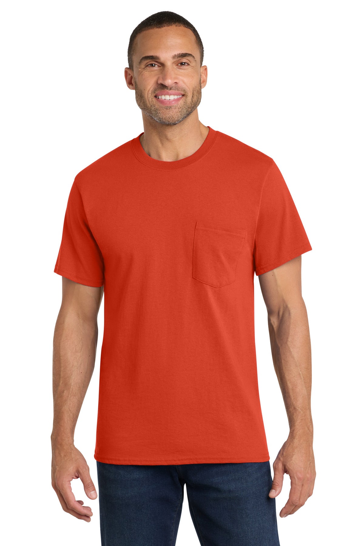 Port & Co™ Core Cotton Pocket Tee. PC54P