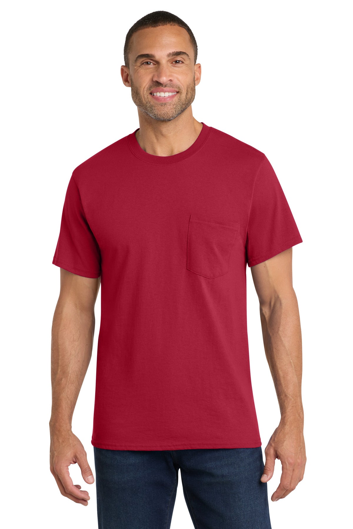 Port & Co™ Core Cotton Pocket Tee. PC54P