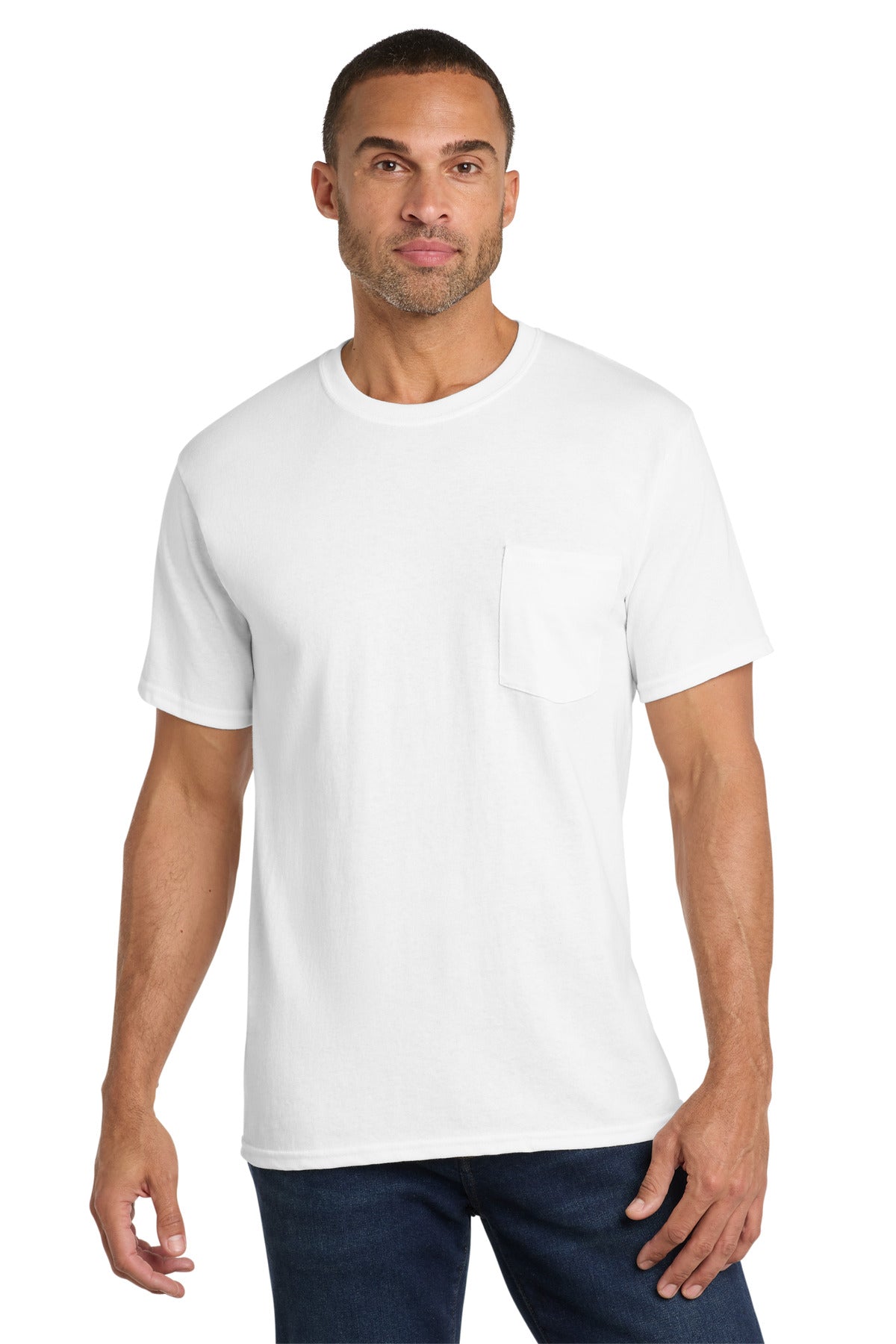 Port & Co™ Core Cotton Pocket Tee. PC54P