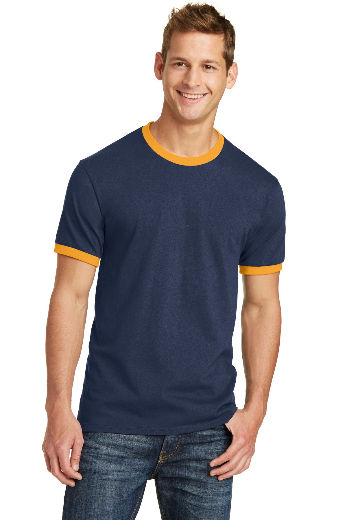 Port & Co™ Core Cotton Ringer Tee.  PC54R